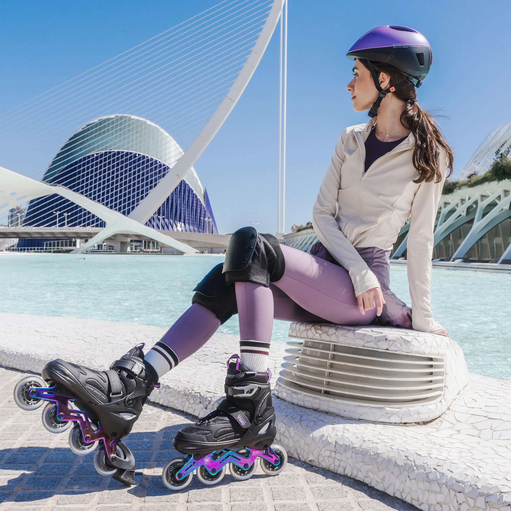 Movino Patines en Línea Cruzer B2 ABEC-9 Ruedas Grandes Cierre Tres Etapas Hebilla Cordones Correa