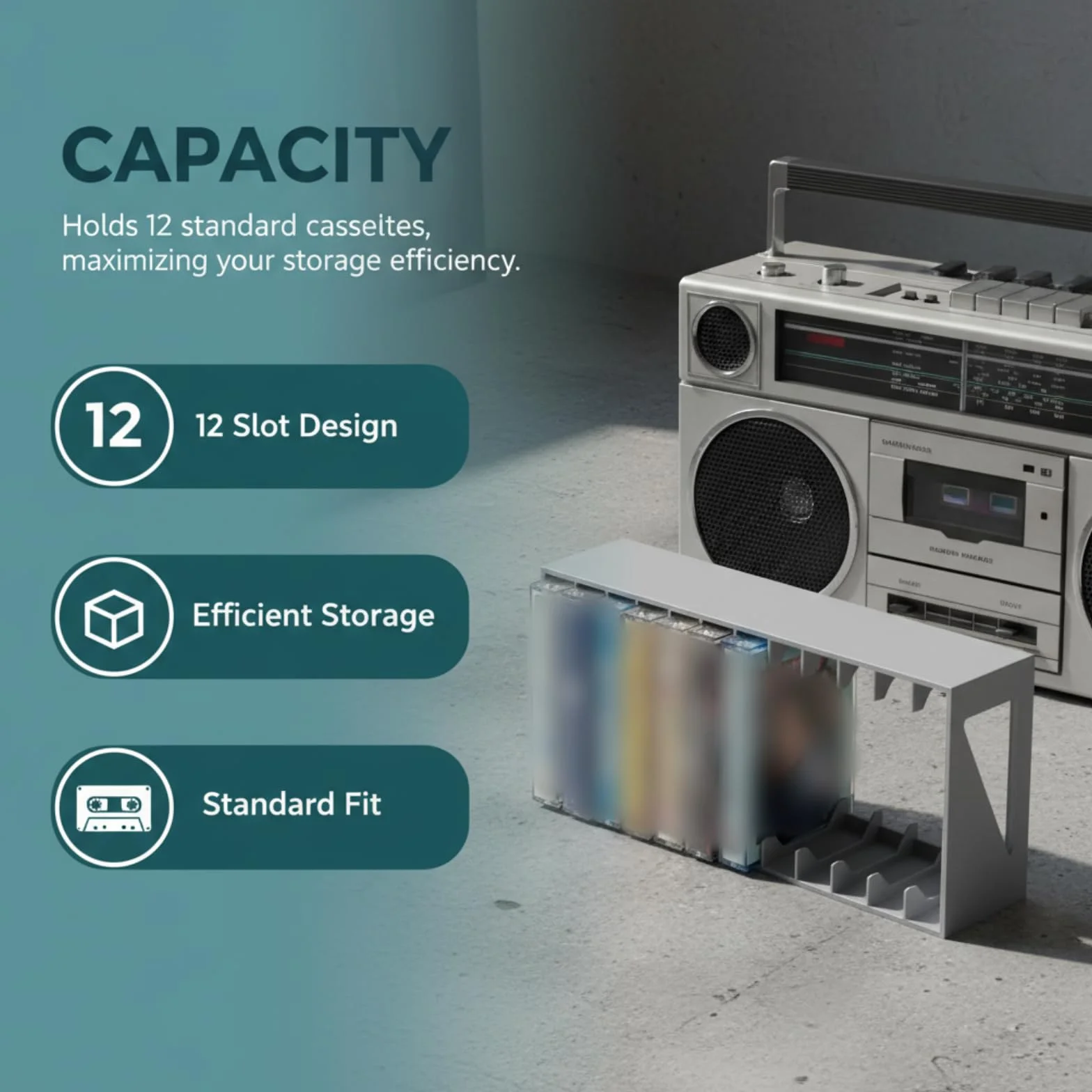 Soporte para cassette con cierre magnético, organizador para 12 cartuchos, resistente al agua