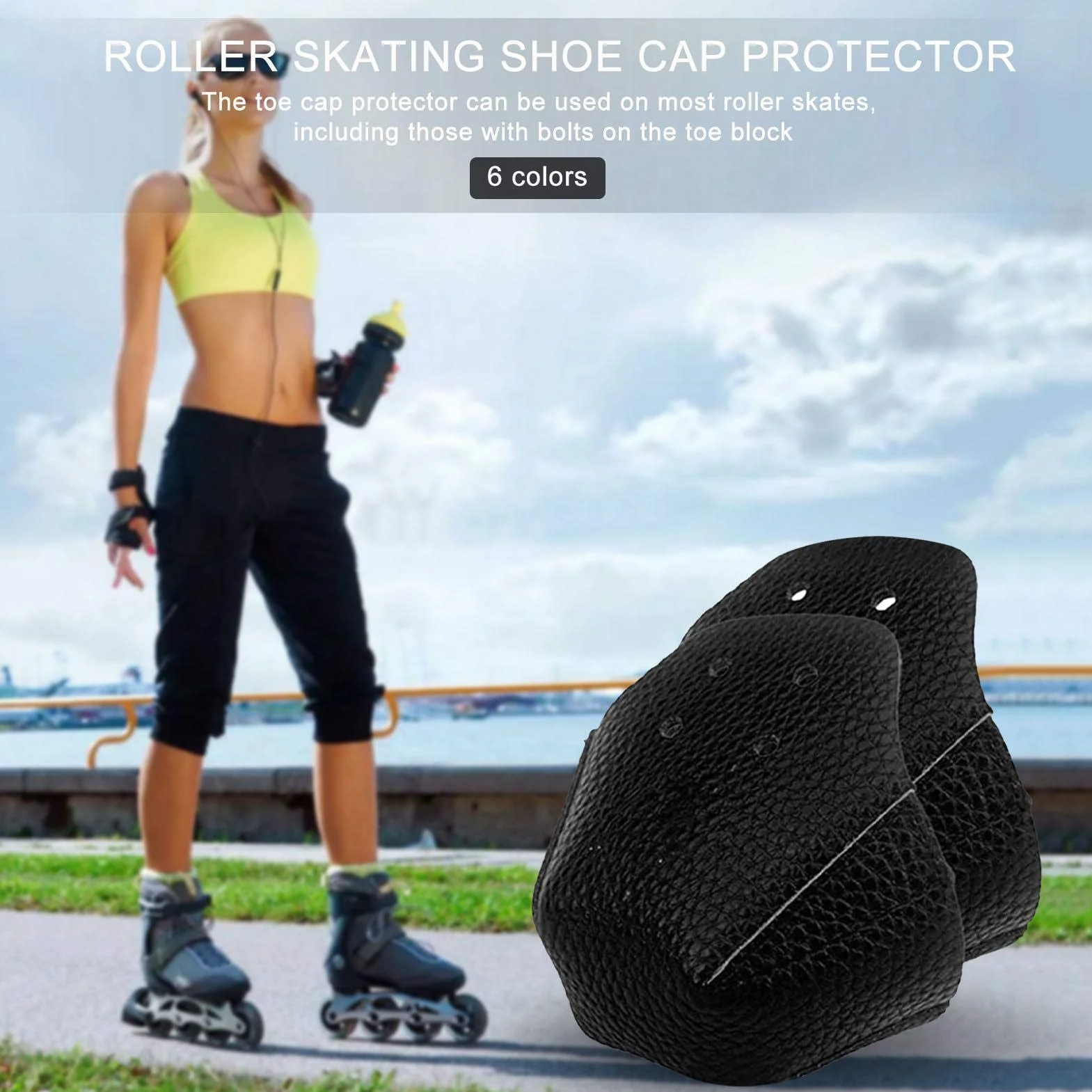 SpeedToe protectores puntera para patines cuádruples piel artificial gorras patines ruedas Quad Roller Skate