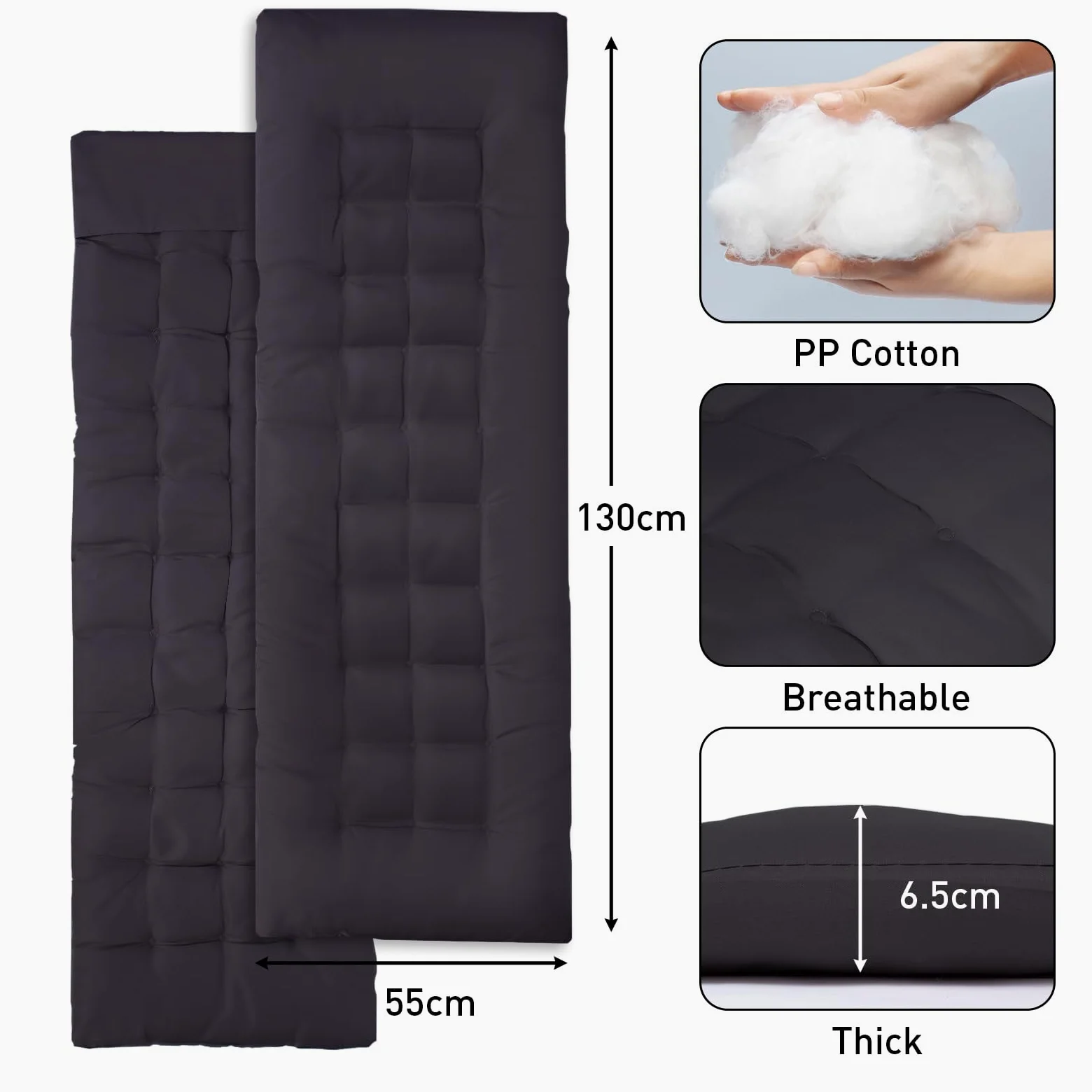 Todeco Tumbona Plegable Jardín, 2 en 1 Silla Gravedad Cero Reclinable | Cojín Extraíble, Portavasos Respaldo Ajustable, para Patio, Camping, Terraza y Piscina, Negro