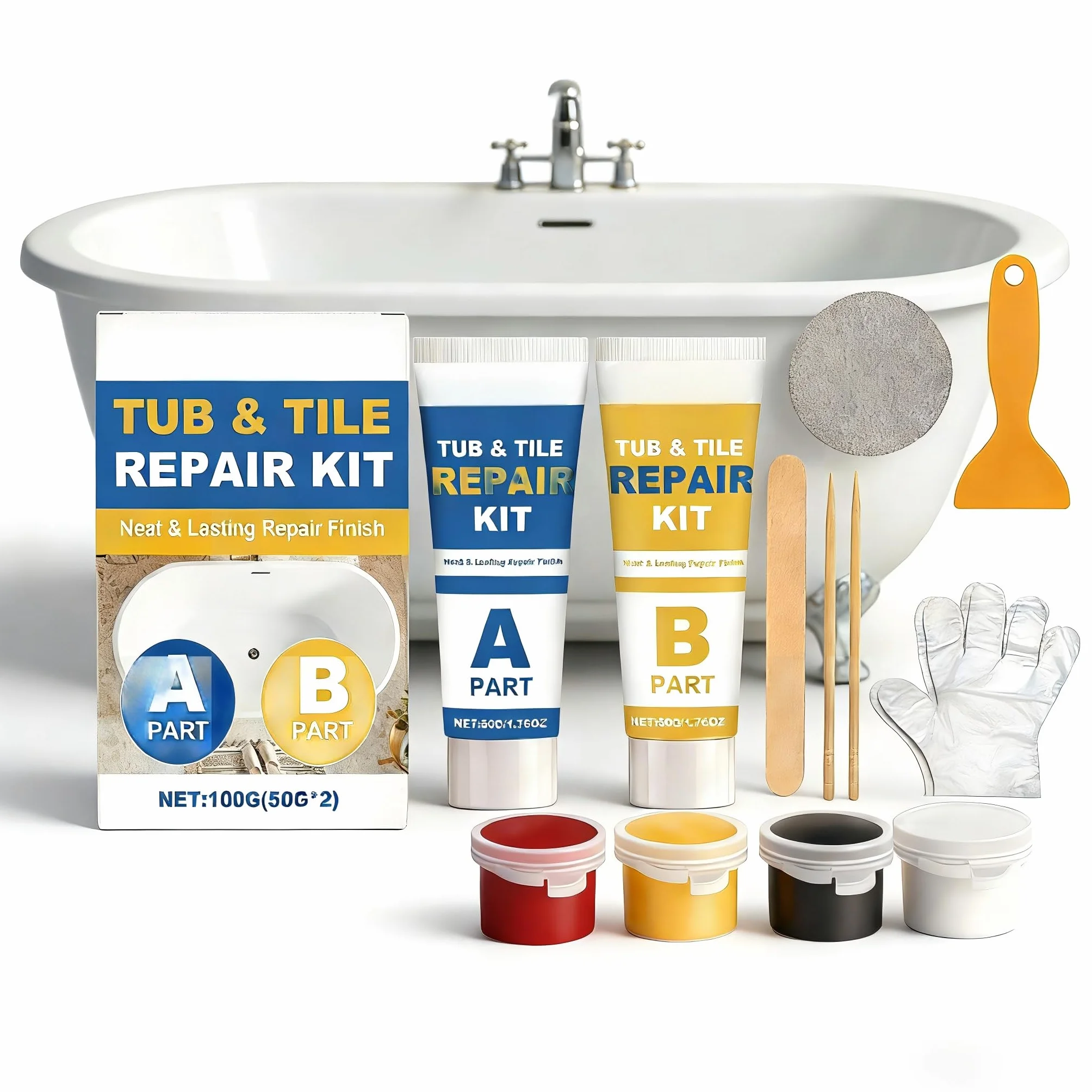 Kit Reparación Multiusos Porcelana Cerámica Impermeable Grietas Astillas Bañeras Azulejos