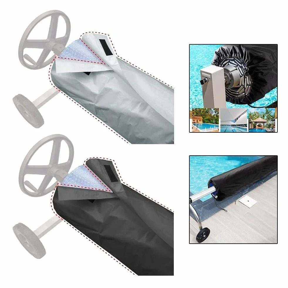 Rodillo protector manta solar piscina cubrir piscinas gris