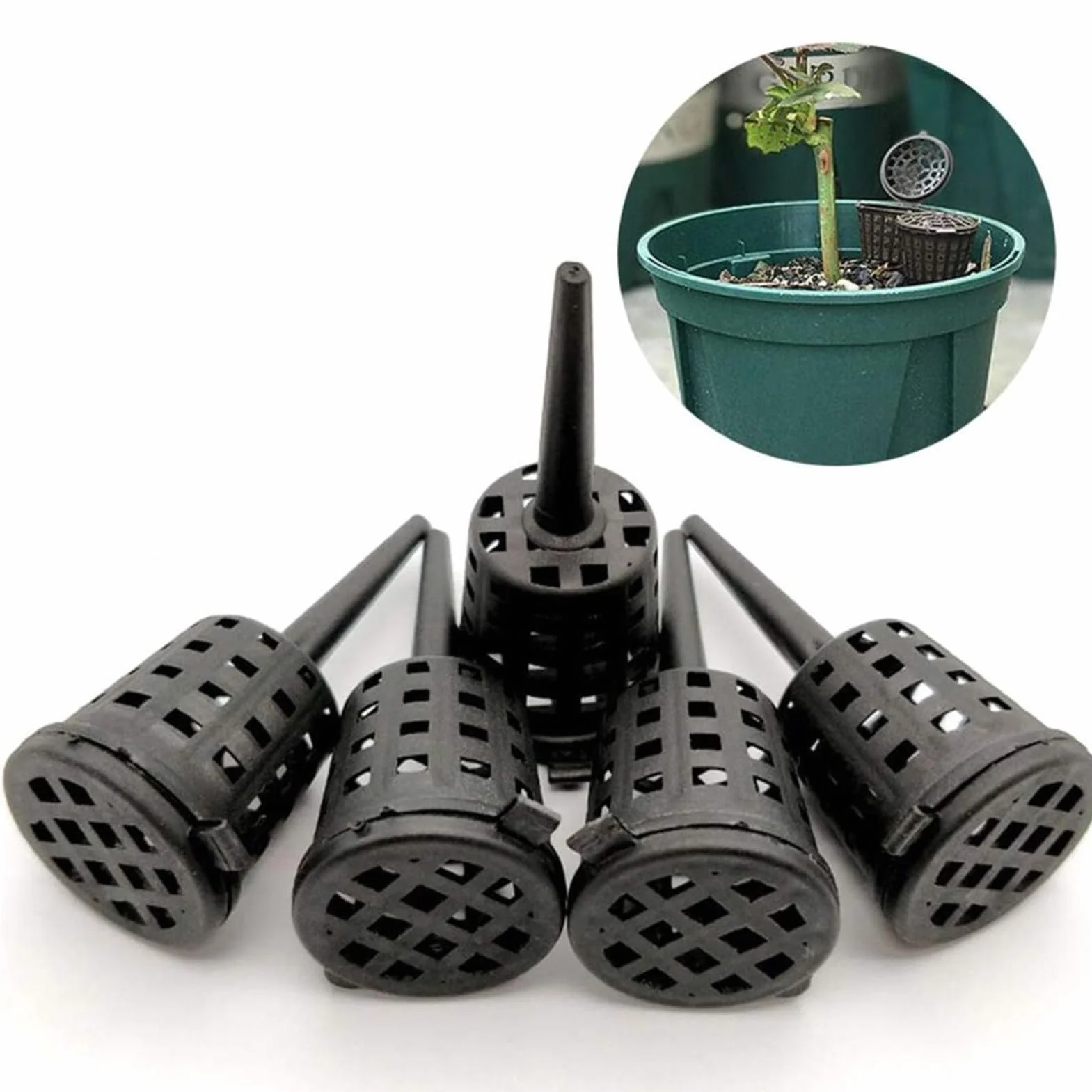 Cestas de fertilizante con tapa 10 unidades portátiles para fertilizantes de larga duración cesta de abono para bonsái jardinería interiores exteriores