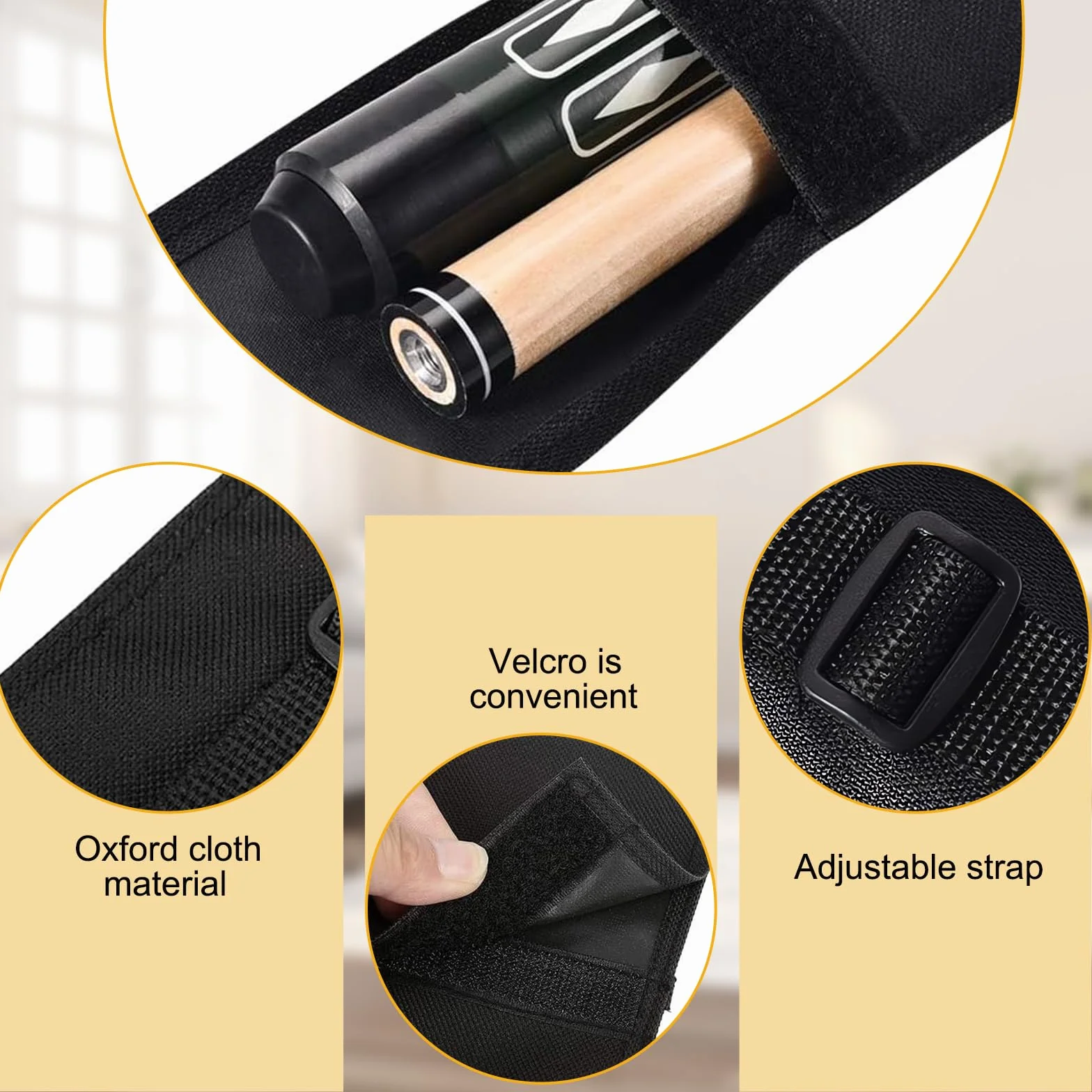 Bolsa de Taco de Billar Portátil con Guante para 1/2 Snooker