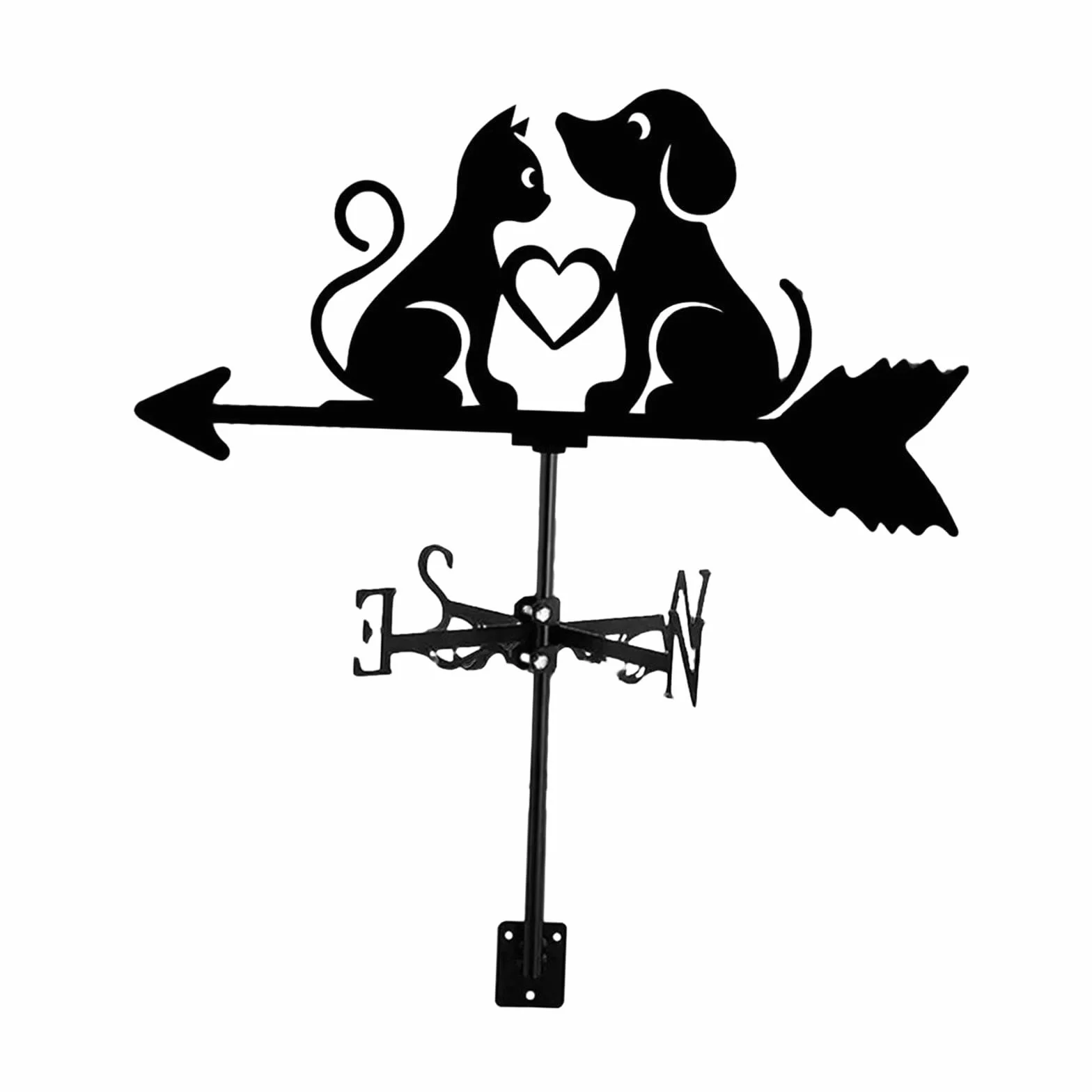 Veleta de Metal con Indicador de Dirección del Viento para Garaje, Perros y Gatos
