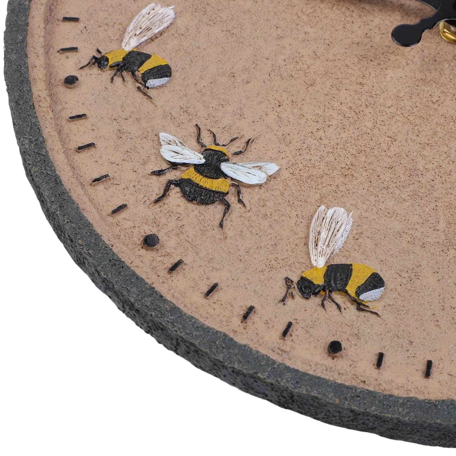 Reloj de pared exterior 12 pulgadas con patrón de abeja IP44, números grandes transparentes