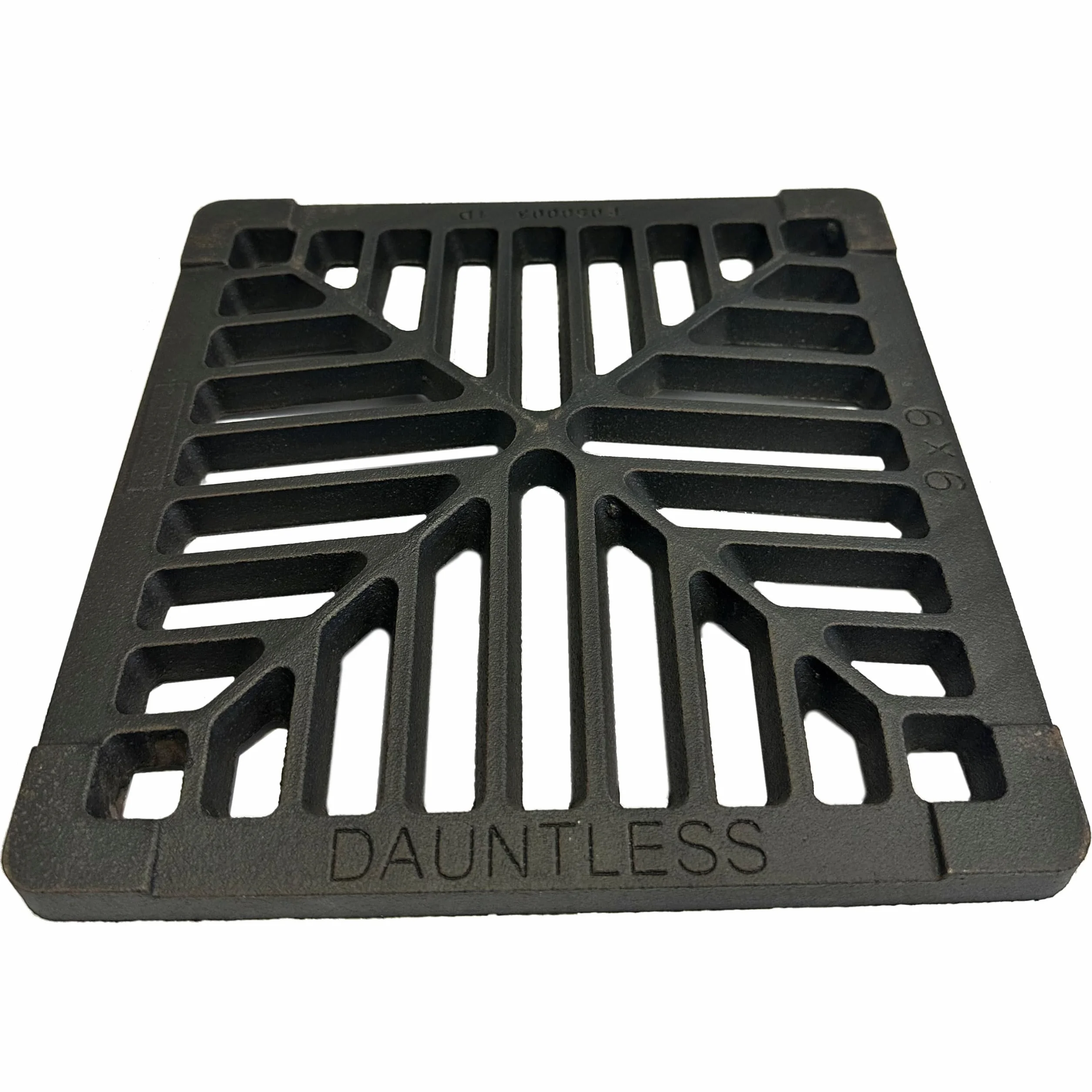 Rejilla cuadrada de hierro fundido 229 mm x 229 mm 13 mm grosor cubierta drenaje acabado satinado negro