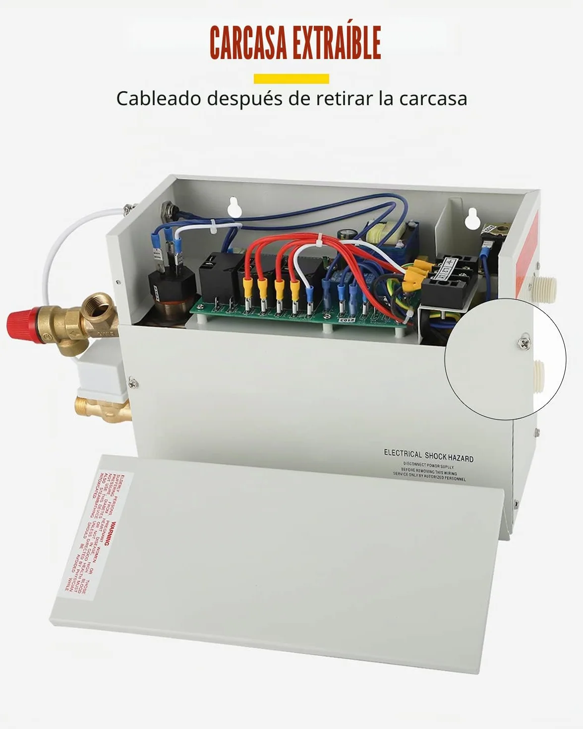 CGOLDENWALL Generador de Vapor para Sauna 3KW 220V de Casera, Ideal para Sauna/Ducha/Baño/SPA, con Sistema de Autodrenaje, Controlador Digital LED 35-55℃ para 3 m³ de Espacio Calentar