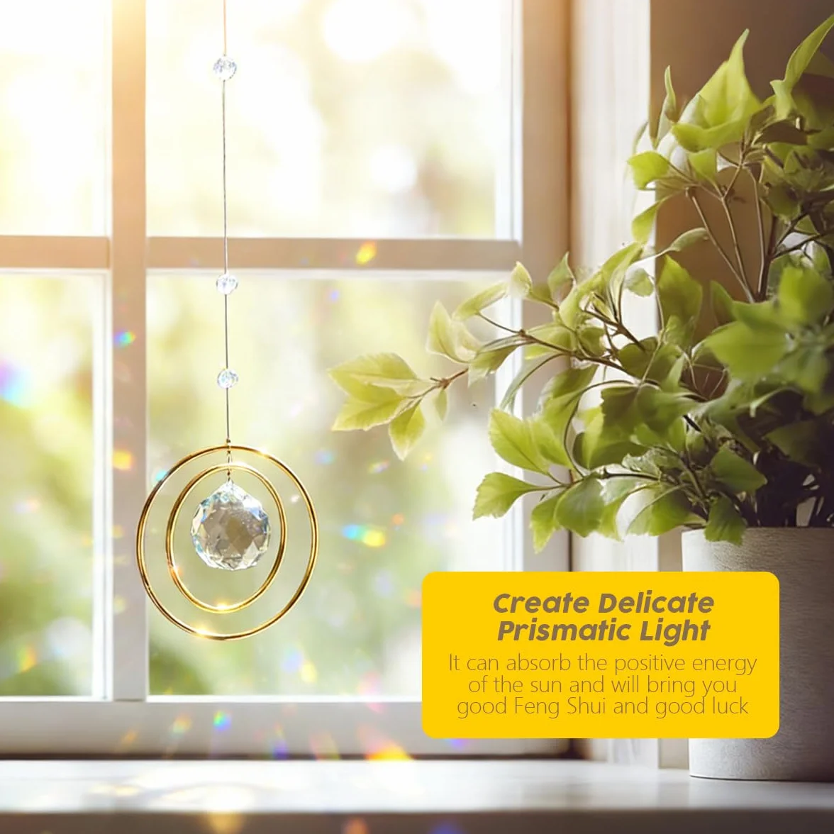 Atrapasoles Cristal Prismas Arcoíris Colgantes para Ventana Decorativos
