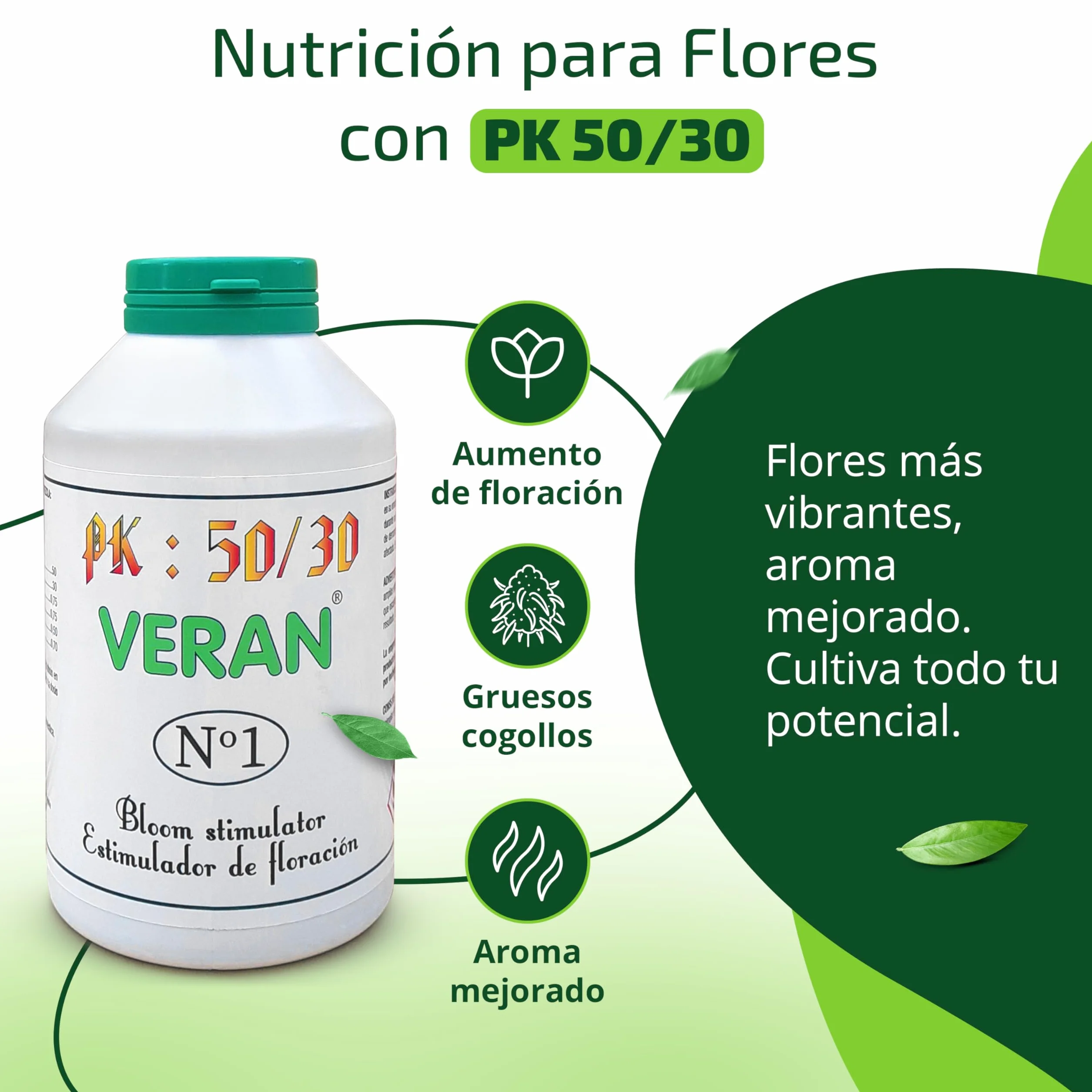 VERAN Abono Maria PK 50-30 125gr Fertilizante Cogollos