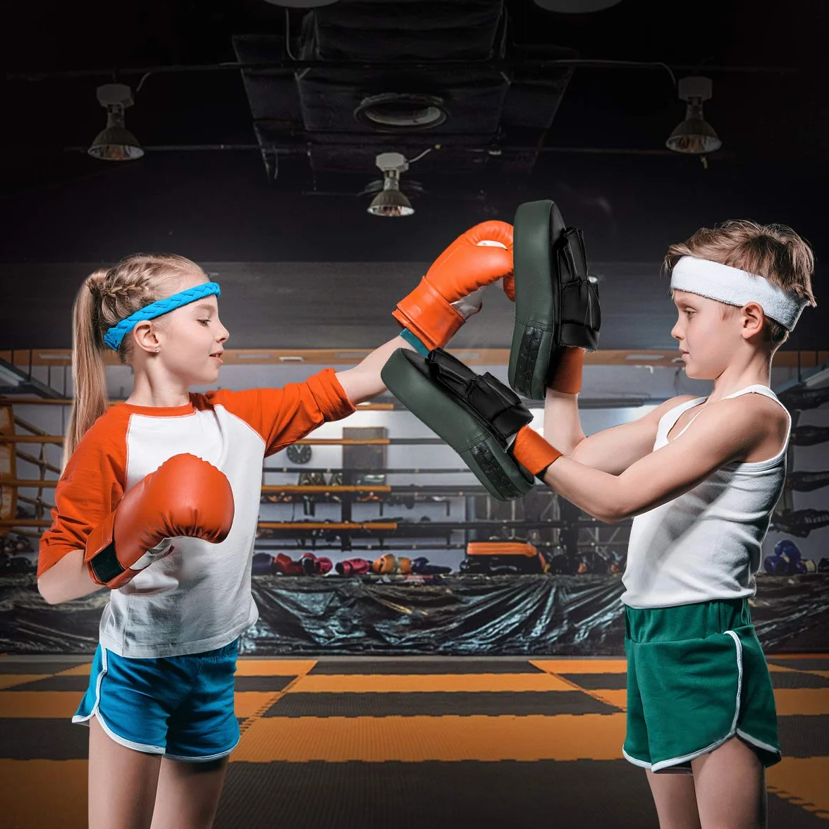 Manoplas de Boxeo PU, Protectores de Mano Precontorneados para Kick Boxing, Muay Thai, MMA