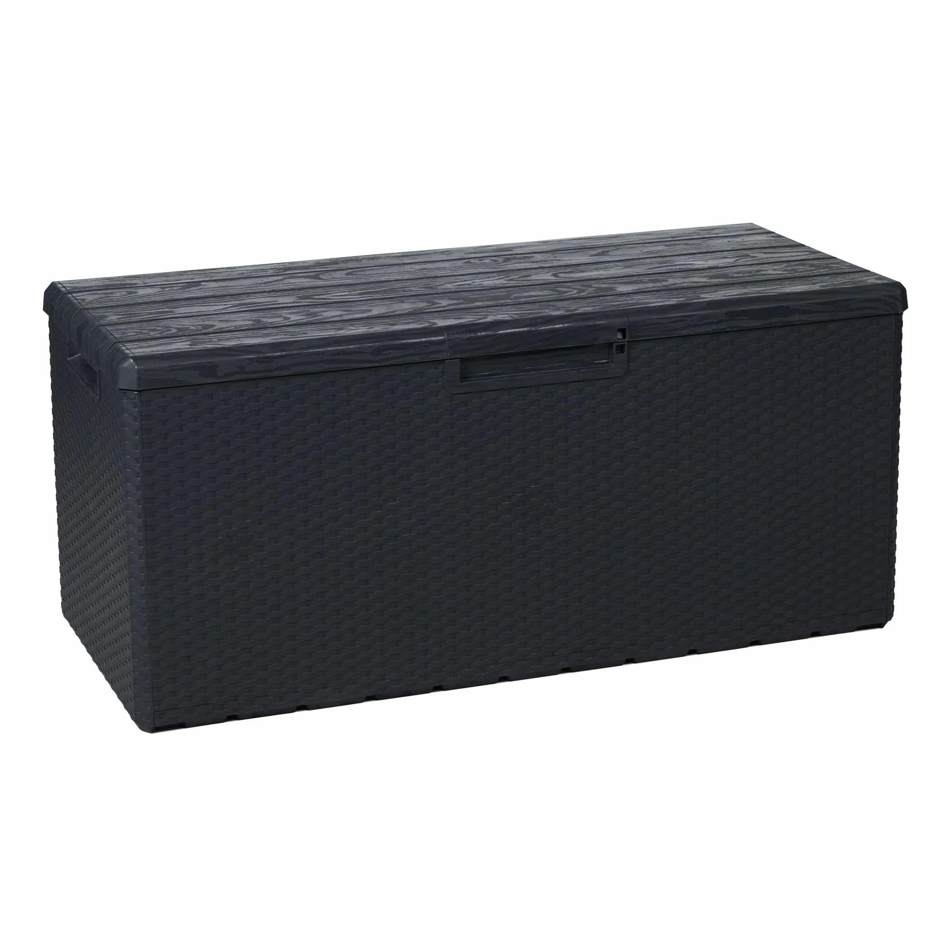 Toomax Baúl multibox Portofino Exterior con Asiento 340 litros Efecto Madera Antracita 123,7x54,5x56,2 cm