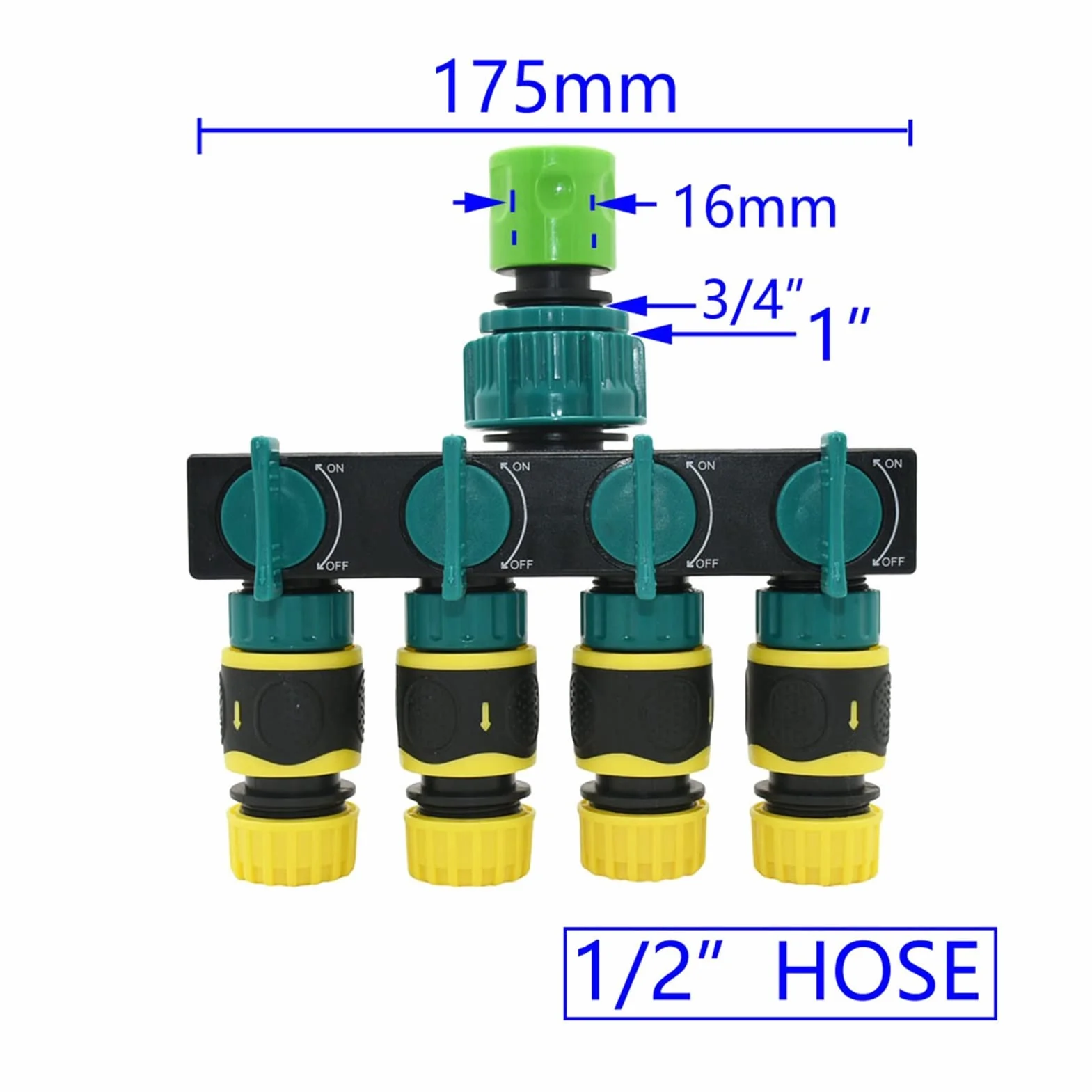 Adaptador de Conector de Utilidad Adaptador de Conector de Manguera Hembra 1/2" 3/4" 1" Giro 1/2 3/4 Manguera Grifo de Jardín de 4 Vías Colector de Manguera 16 Mm 20 Mm Derivación Válvula de Riego de