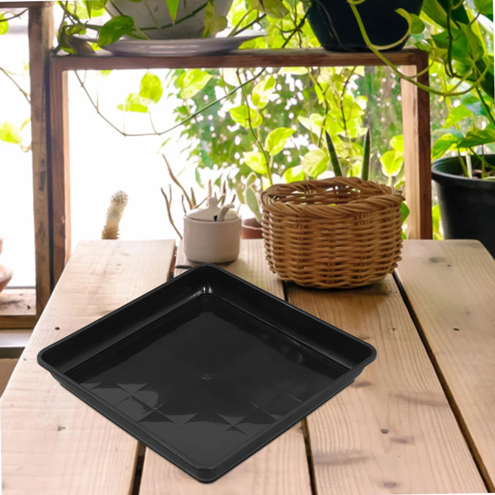 Toddmomy 2 Piezas De Base De Maceta Bandejas De Goteo para Maceta Bandeja De Agua para Plantas Bandejas para Plantas Platillo para Plantas En Maceta Platillos Cuadrados para Macetas