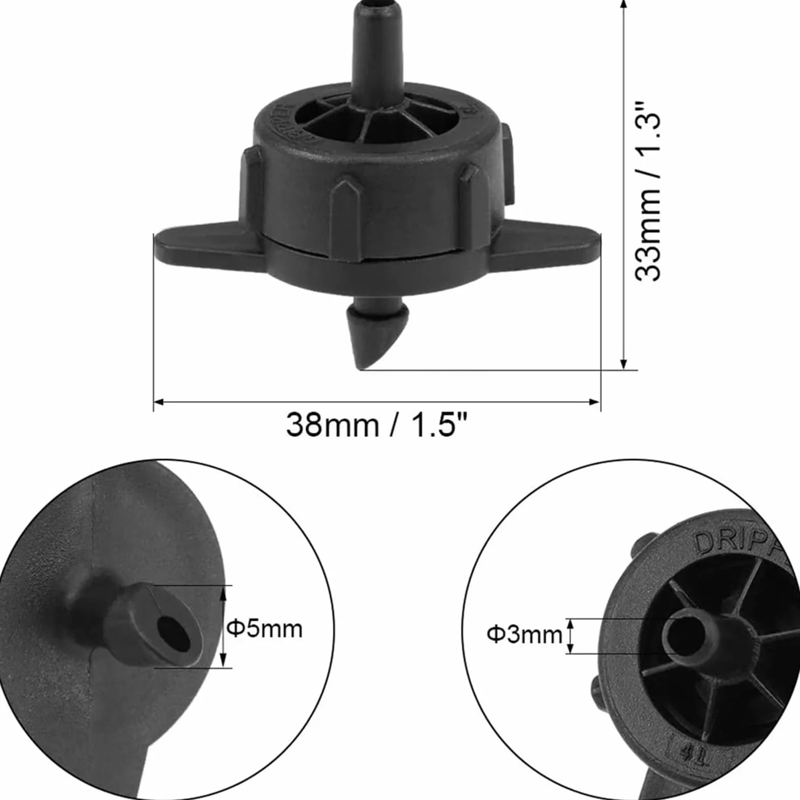 Emisores de Riego por Goteo 100/200 Unidades de goteros compensadores presión 2L/4L/8L, Ajustables, microconectores for riego jardín y césped(2L 200Pcs)