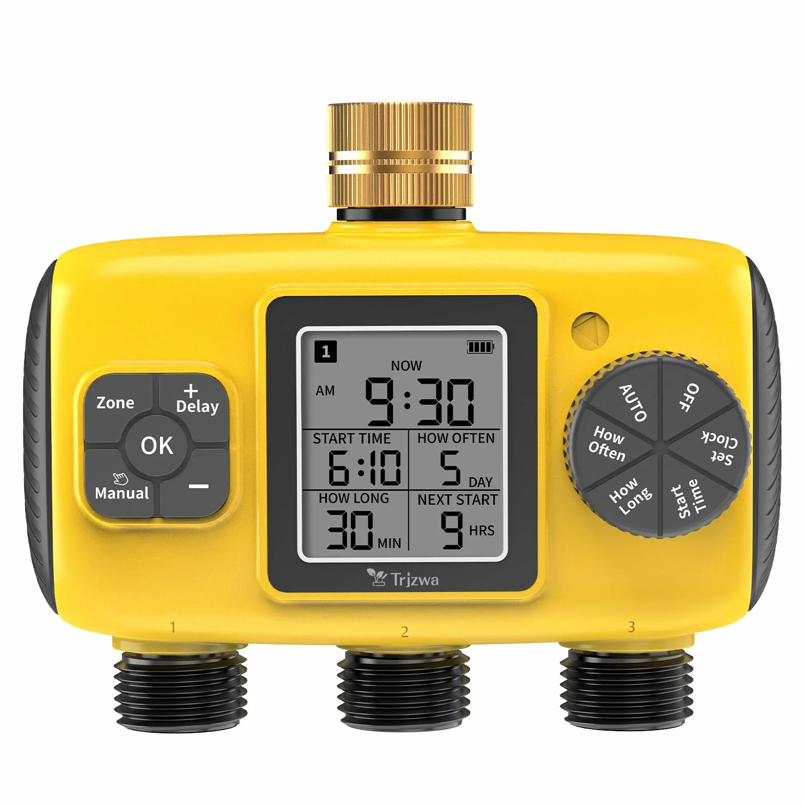 Programador de Riego Automático 3 Salidas IP65 Pantalla LCD Retardo de Lluvia