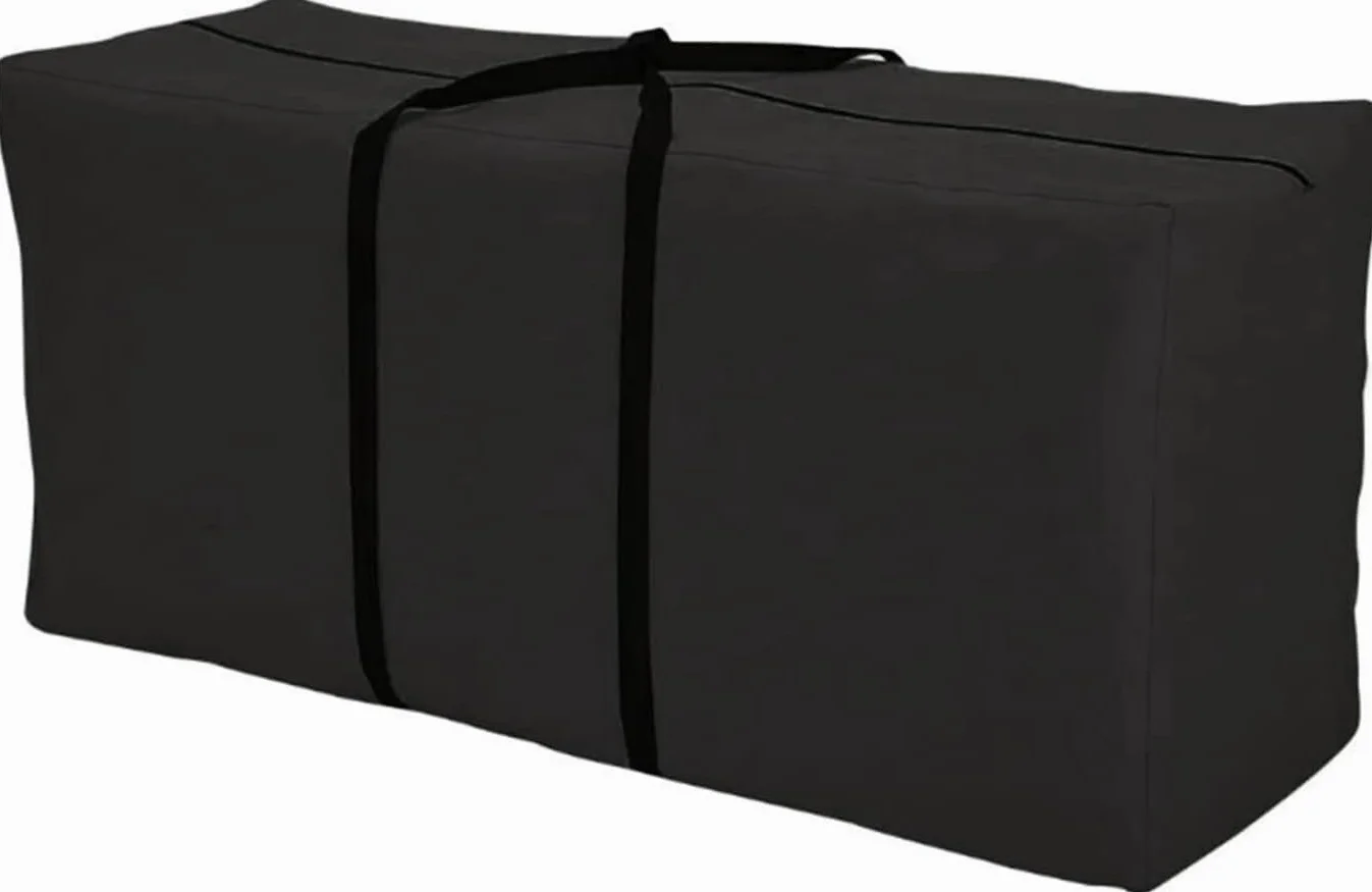 Bolsa de Almacenamiento para Cojines Jardín Impermeable 173x76x51cm Negro Tejido Oxford Resistente UV