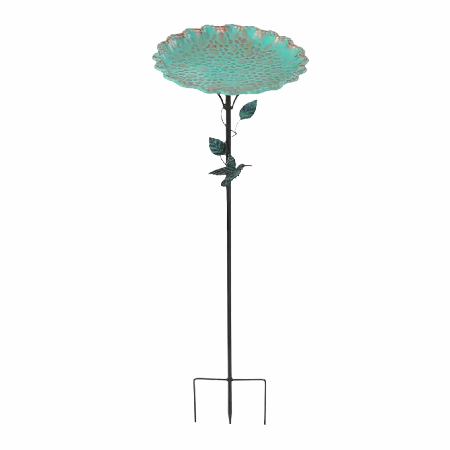 Bebedero para Pájaros de Metal con Soporte Estable y Resistente a la Corrosión para Decoración de Patio