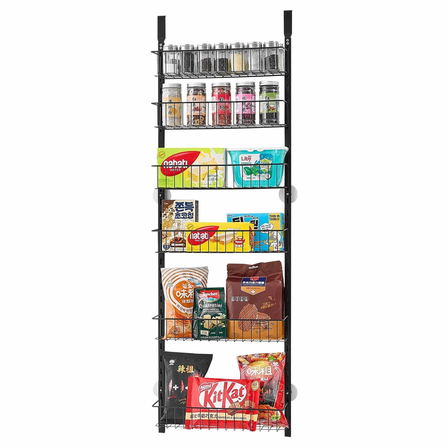 VEVOR Estante de Almacenamiento para Colgar Puerta 6 Niveles 42 x 18 x 133 cm Acero Negro