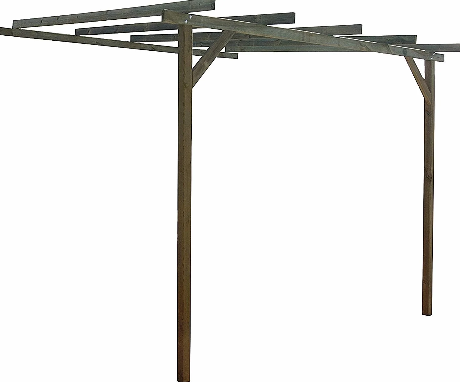 Pérgola Adosada de Madera Gama Kai de VidaHuerto: Donde Elegancia y Naturaleza Se Unen (Madera DE Pino, 300x240x240/270 cm)