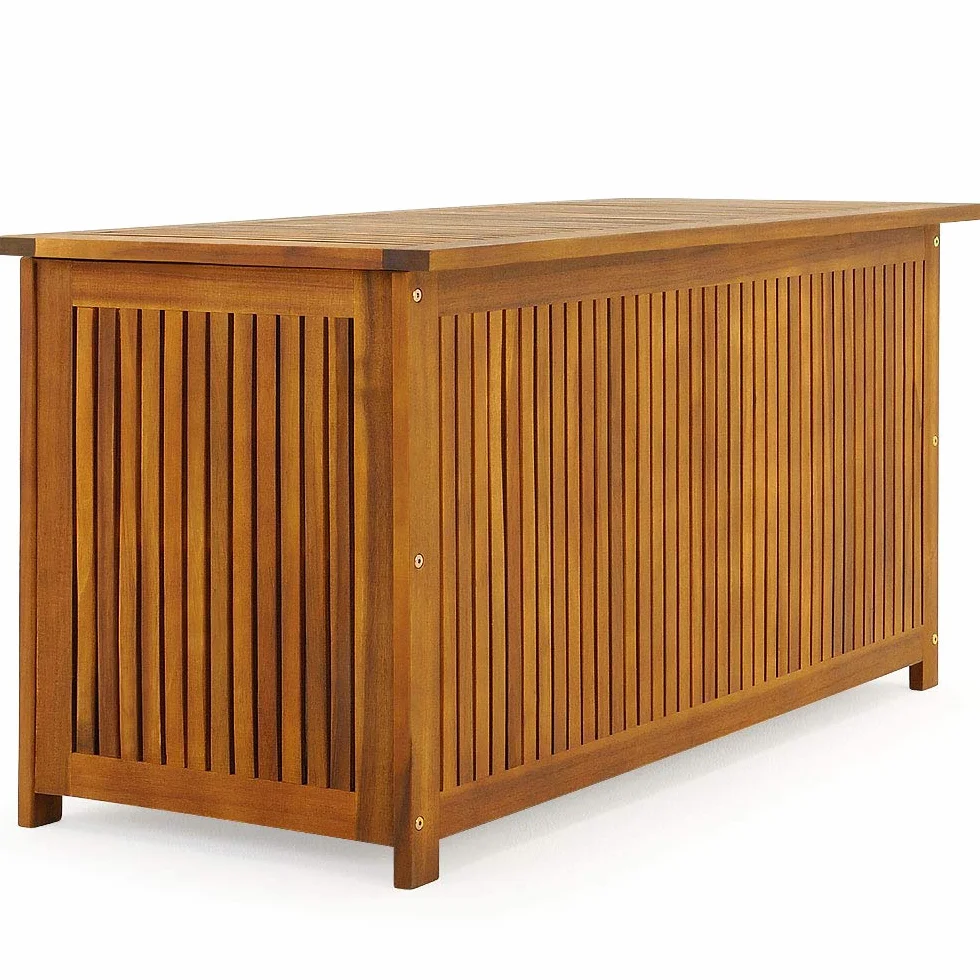 CASARIA Baúl Almacenaje Exterior 205L Madera Acacia 115x50x59cm Jardín