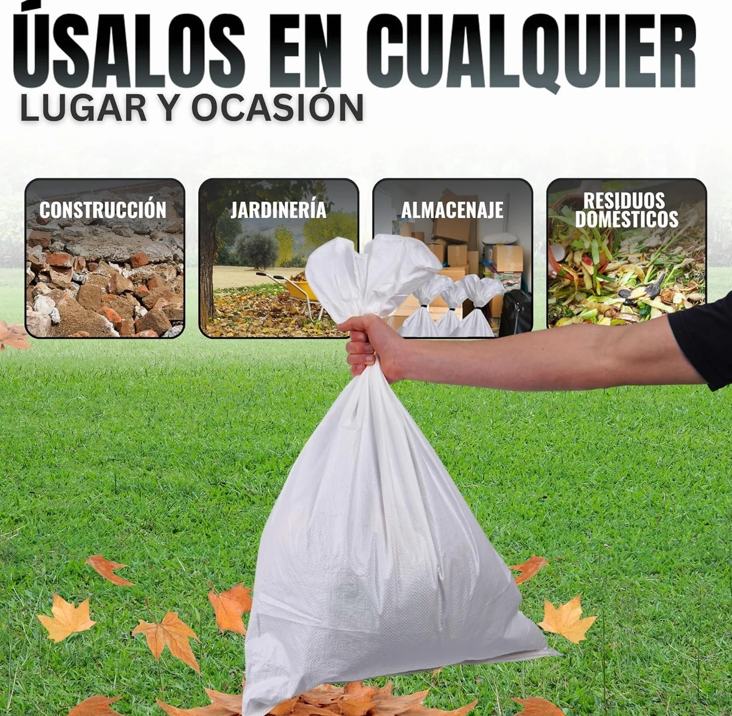 Sacos Para Escombros 50x90cm Resistentes 55kg Pack 20