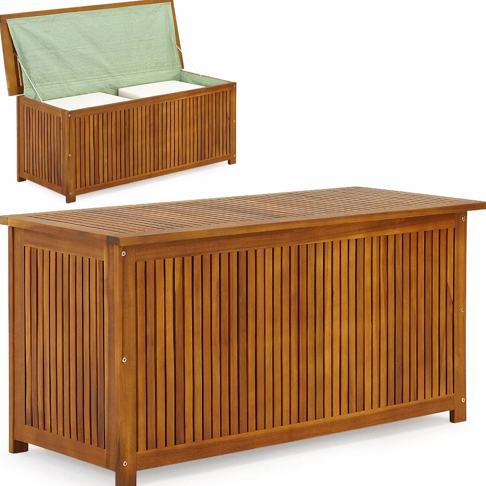 CASARIA Baúl Almacenaje Exterior 205L Madera Acacia 115x50x59cm Jardín
