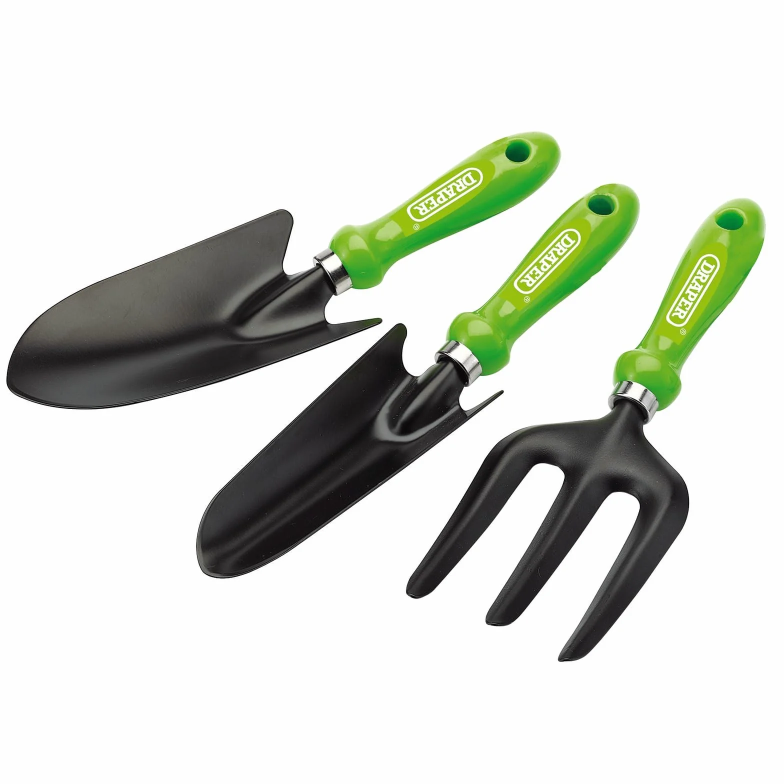 Draper Juego de 3 Herramientas manuales de Acero al Carbono - Tenedor de jardín, Paleta de trasplante 83972