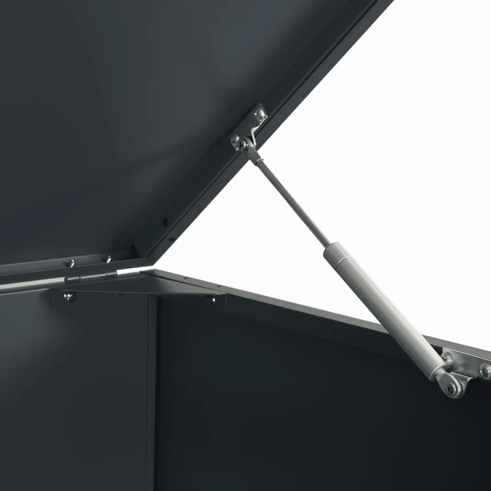 IKAYAA Cobertizo para Cubos de Basura Exterior 240L Gris Antracita 138x79x117 cm Metal para 2 Cubos con Tapa Resorte de Gas