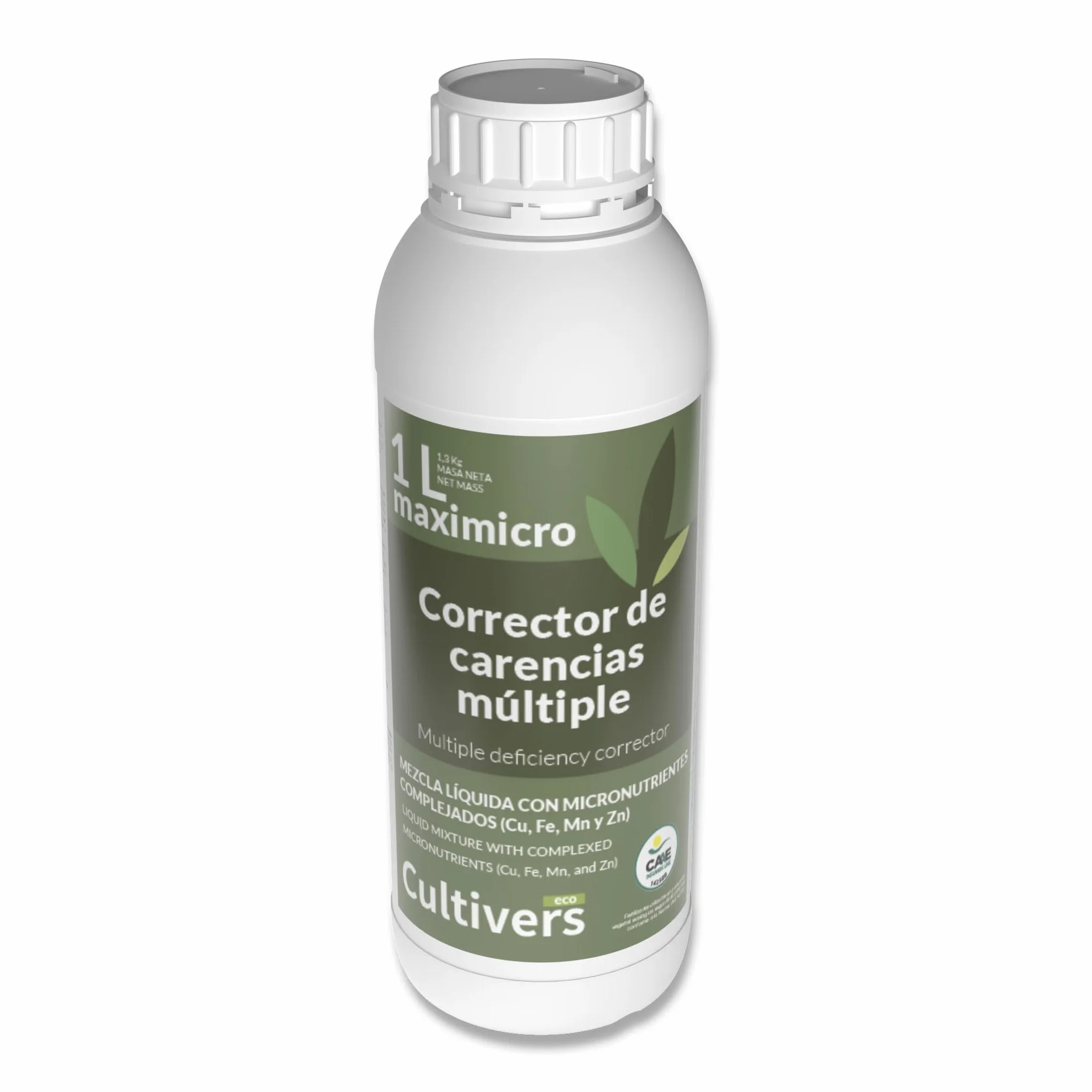 CULTIVERS Abono Ecológico con Hierro Cobre Manganeso Boro y Zinc 1 L Fertilizante líquido para carencias nutricionales