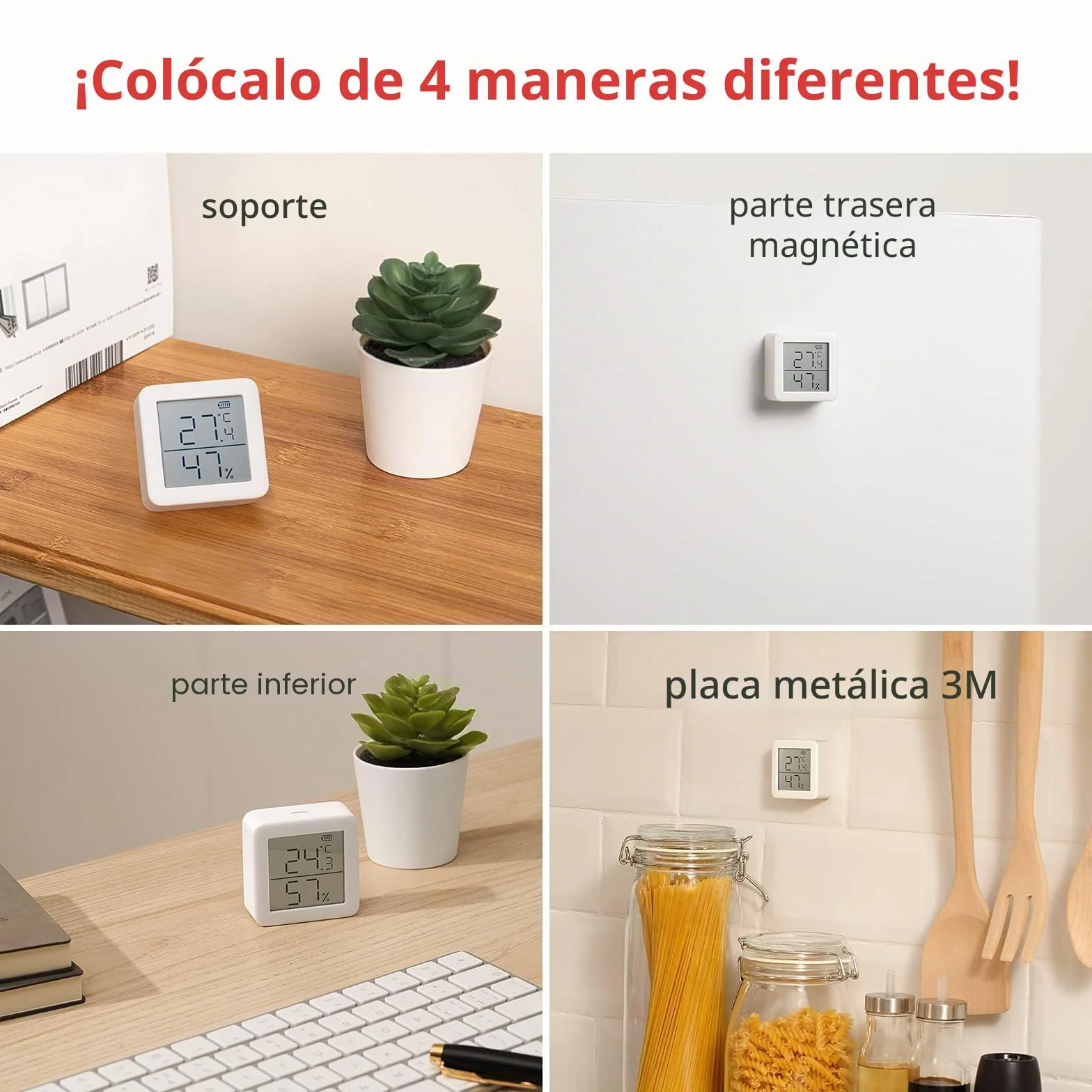SwitchBot Termohigrómetro Digital Pantalla LCD Sensor Temperatura Humedad Bluetooth Alerta Inteligente