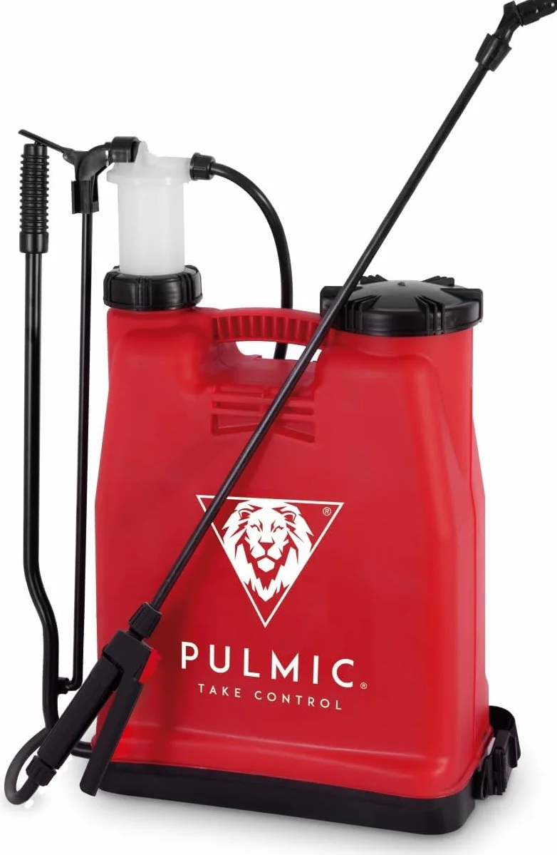 Pulmic Raptor 12 Sulfatadora Manual Hidráulica Mochila 12L con Presión Retenida, Lanza de Vidrio y Boquilla Regulable para Aplicación de Agroquímicos y Productos Industriales