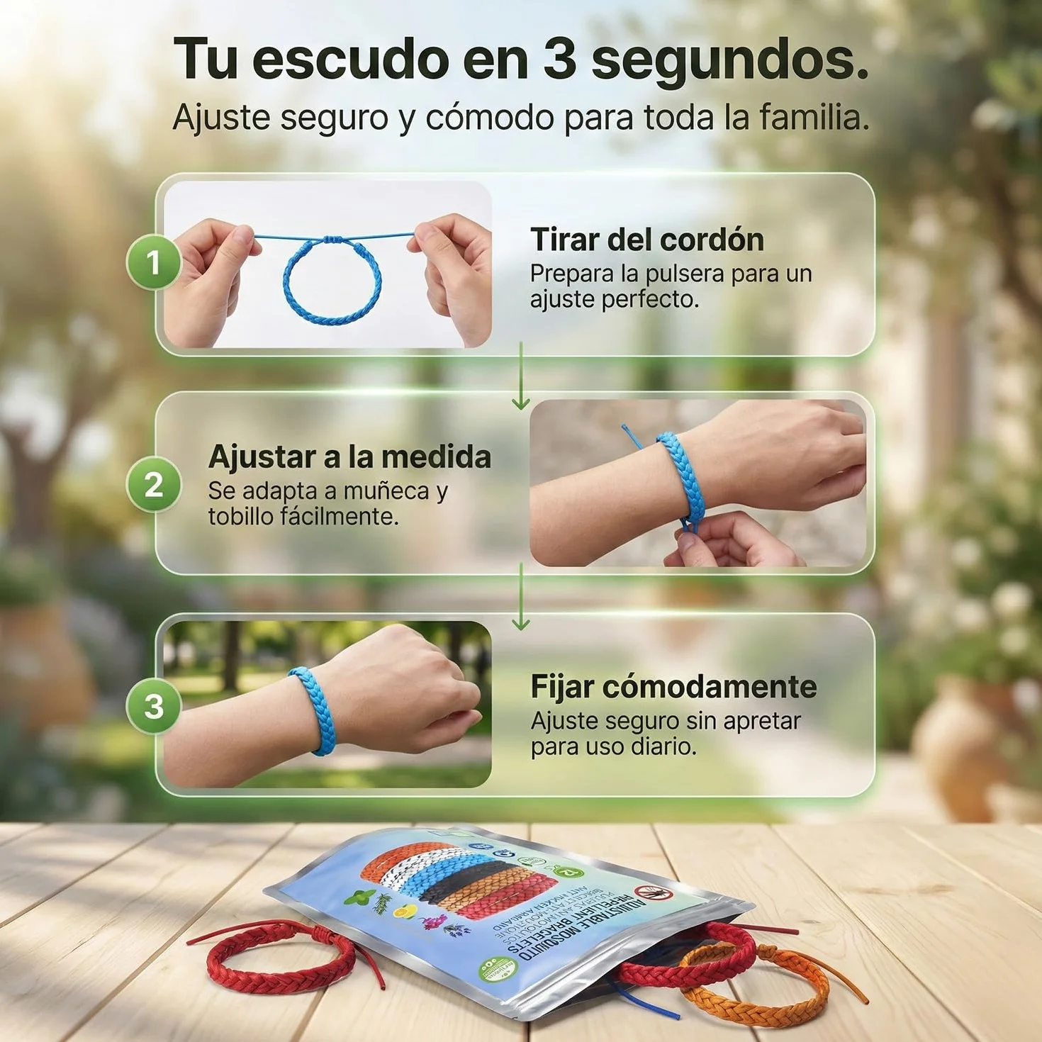 Pulseras Repelentes de Mosquitos 12 Unidades Natural Sin DEET Aceites Esenciales No Toxico