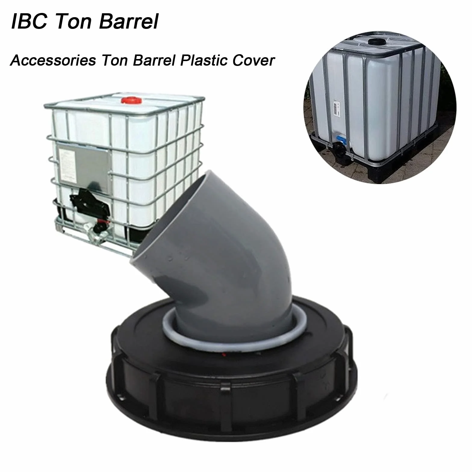 Filtro de Tapa IBC Nailon 163 mm Lavable Negro 45°