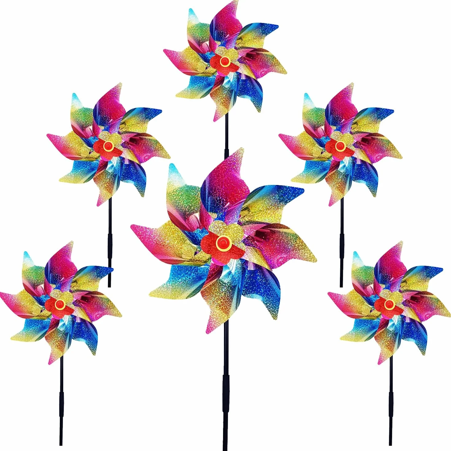 Molinillos de Viento Repelentes de Pájaros Reflectantes para Jardín, Patio, Balcón Decoración