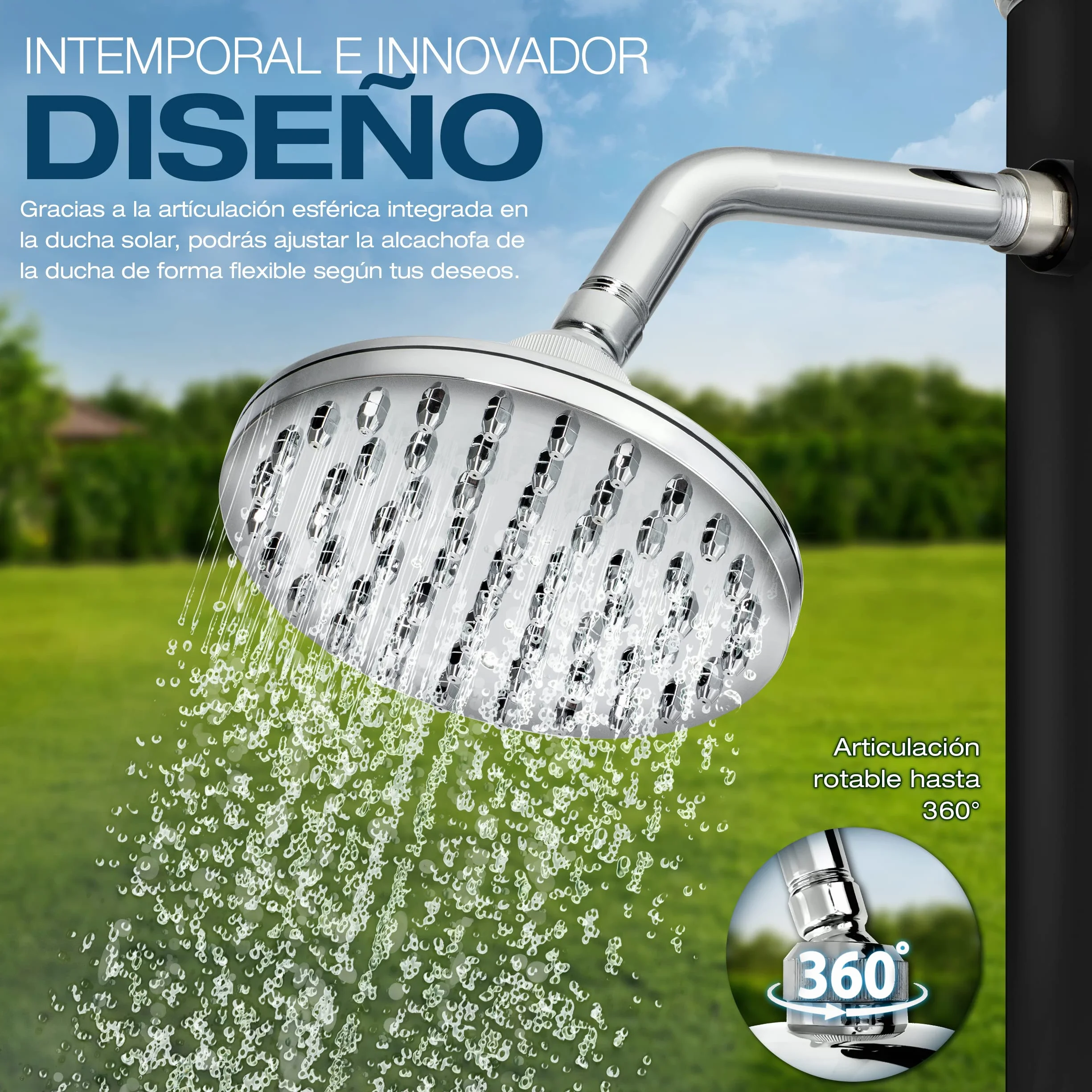 Tillvex Ducha de Jardín 20 litros Solar con Agua Caliente Cubierta Protectora