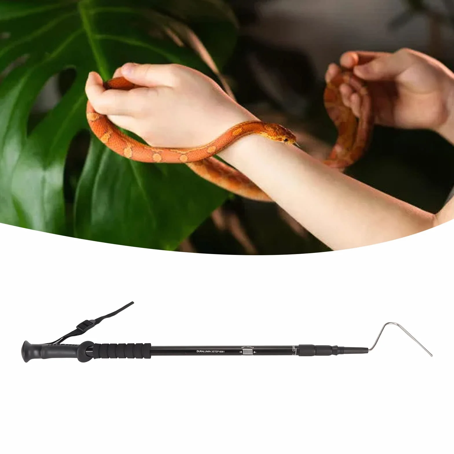Gancho de Serpiente Plegable de 55 Pulgadas, Acero Inoxidable, Herramienta de Manejo de Recogida