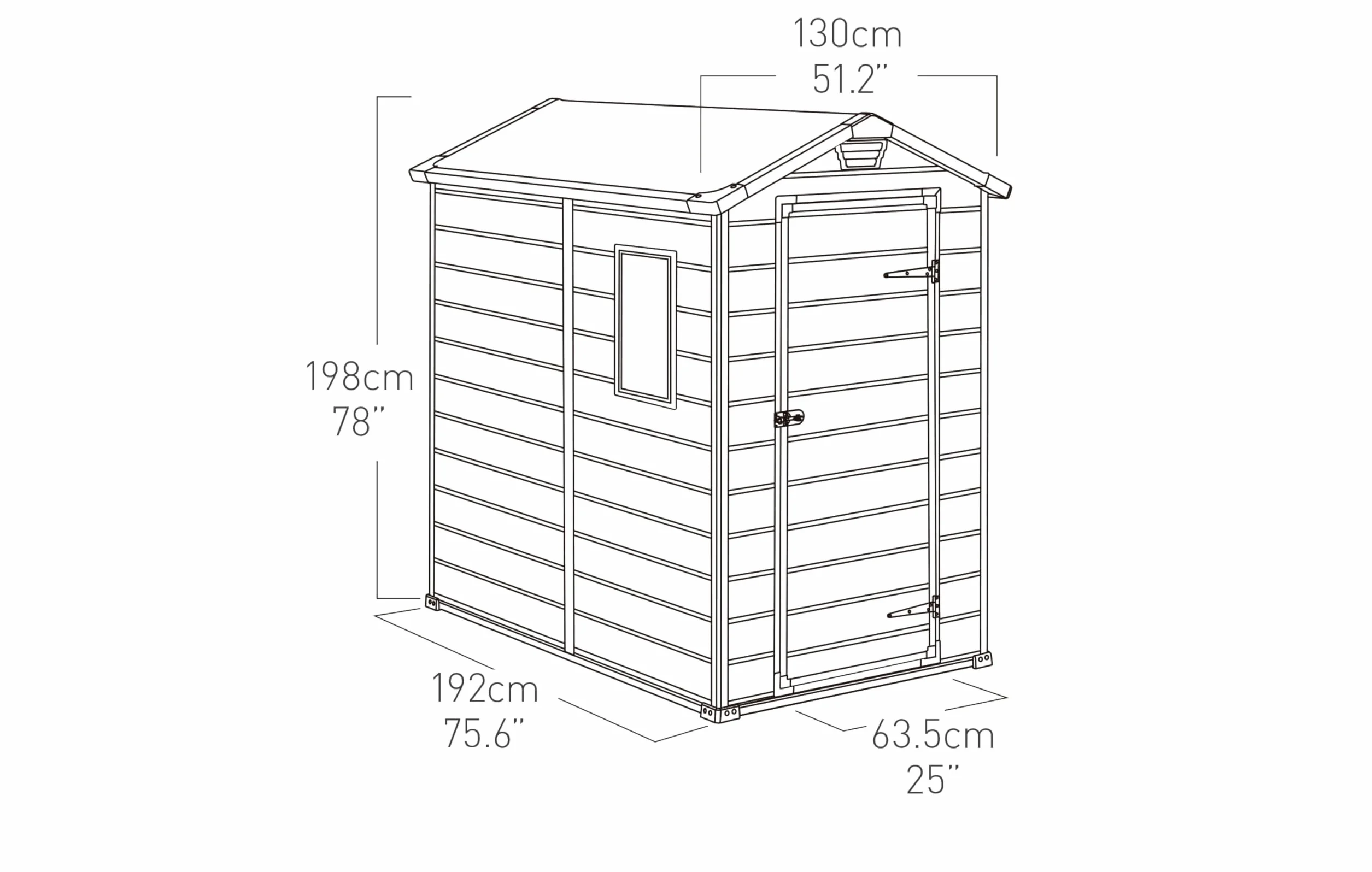 Keter Manor 4X6 Caseta de jardín 130x192x198cm 2,2m² Suelo Resistente al Agua Gris