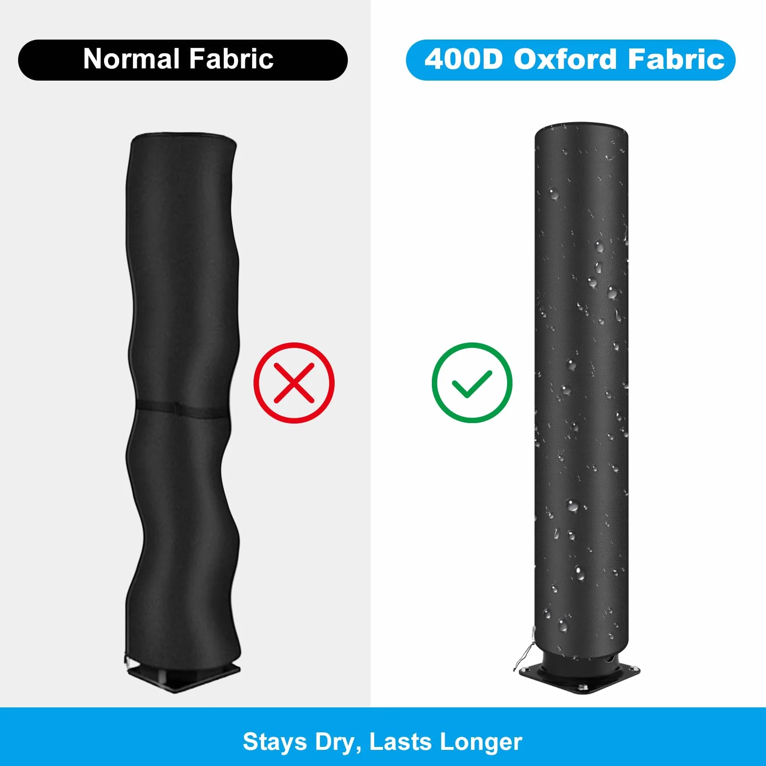 Funda Protectora Universal para Ducha Solar 220x62 cm Tela Oxford 420D Impermeable Anti-UV