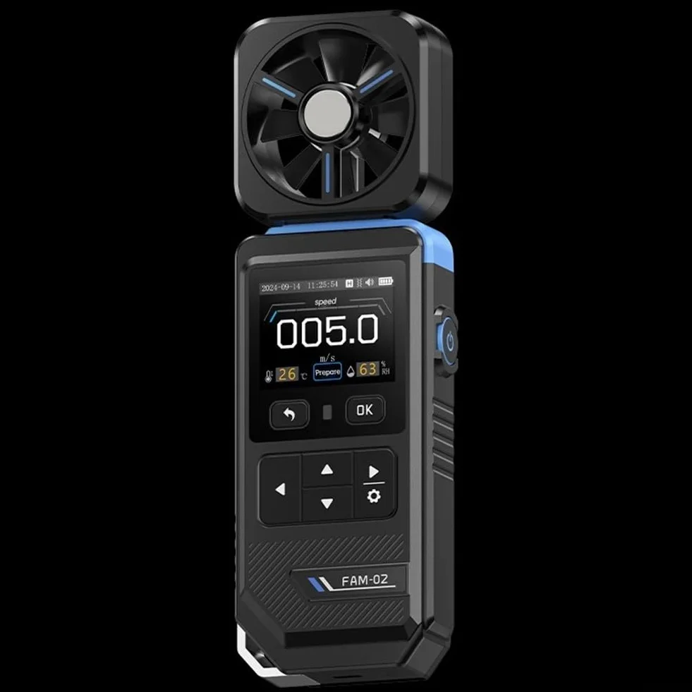 Termómetro higrómetro anemómetro profesional 3 en 1 FAM-02 medidor digital velocidad viento HVAC