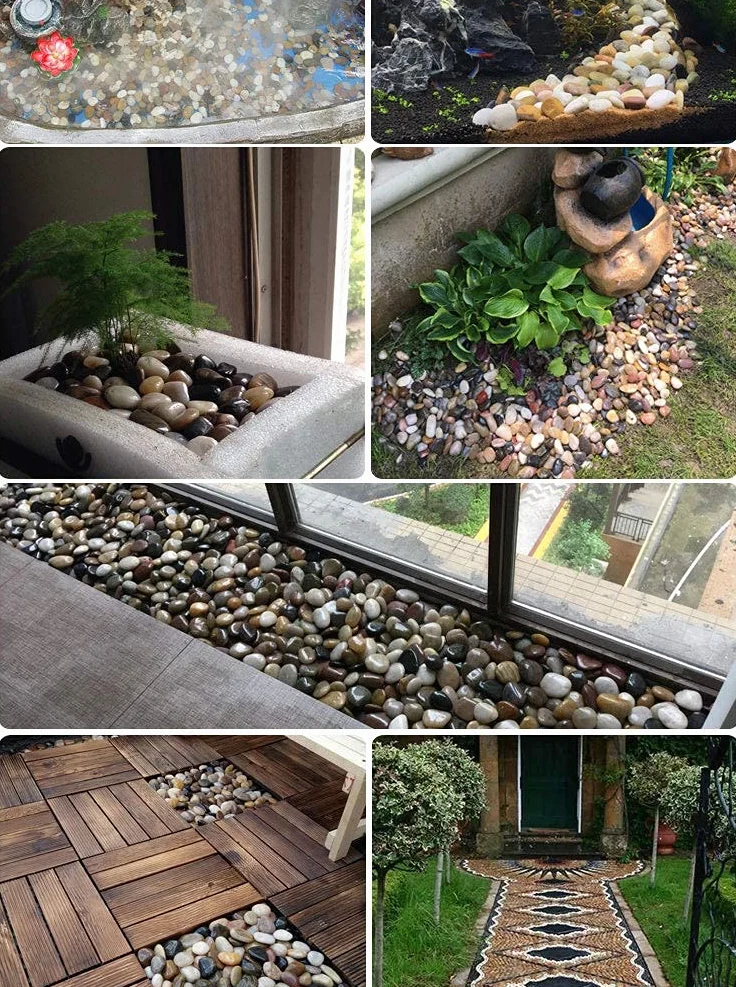 Guijarros Decorativos Naturales Pulidos 2-4 cm 900g Piedras de Jardín