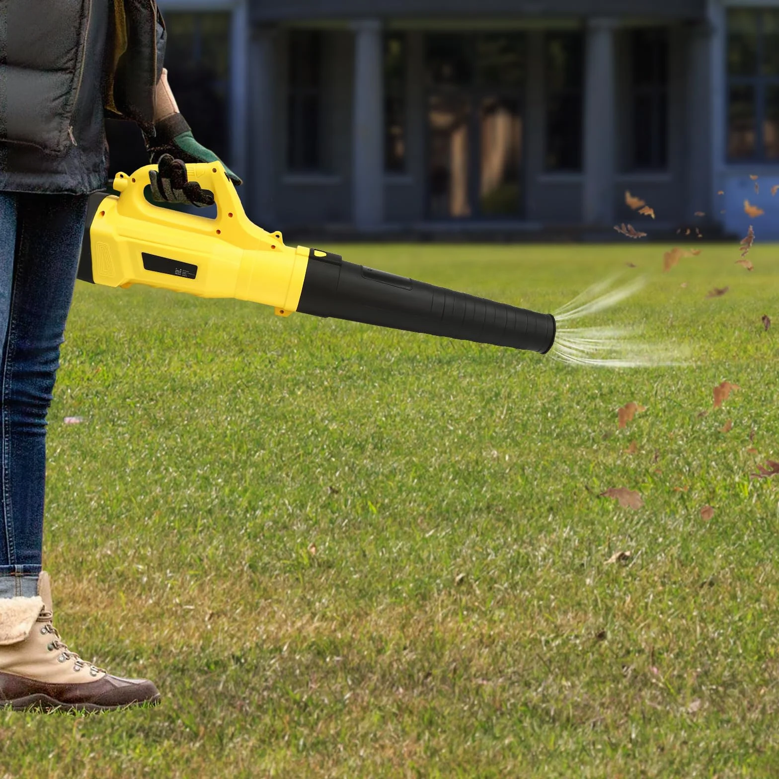 Soplador de hojas ligero de 220 V para jardín, cuidado del césped, limpieza de patios. | Soplador con cable de 3,7 kg, ligero para el cuidado del césped del jardín, así como para la limpieza industrial en el garaje