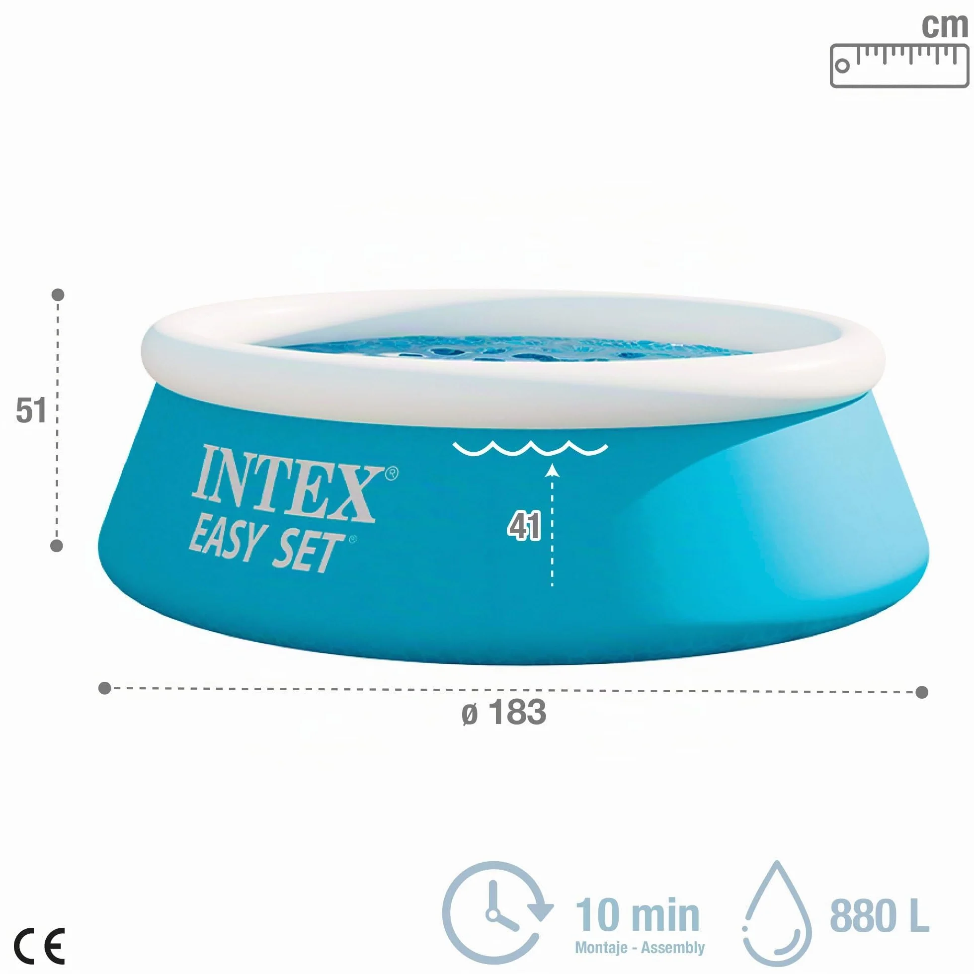 Intex 54402 Piscina Hinchable Redonda Ø183x51 cm 880 litros para 2 Personas