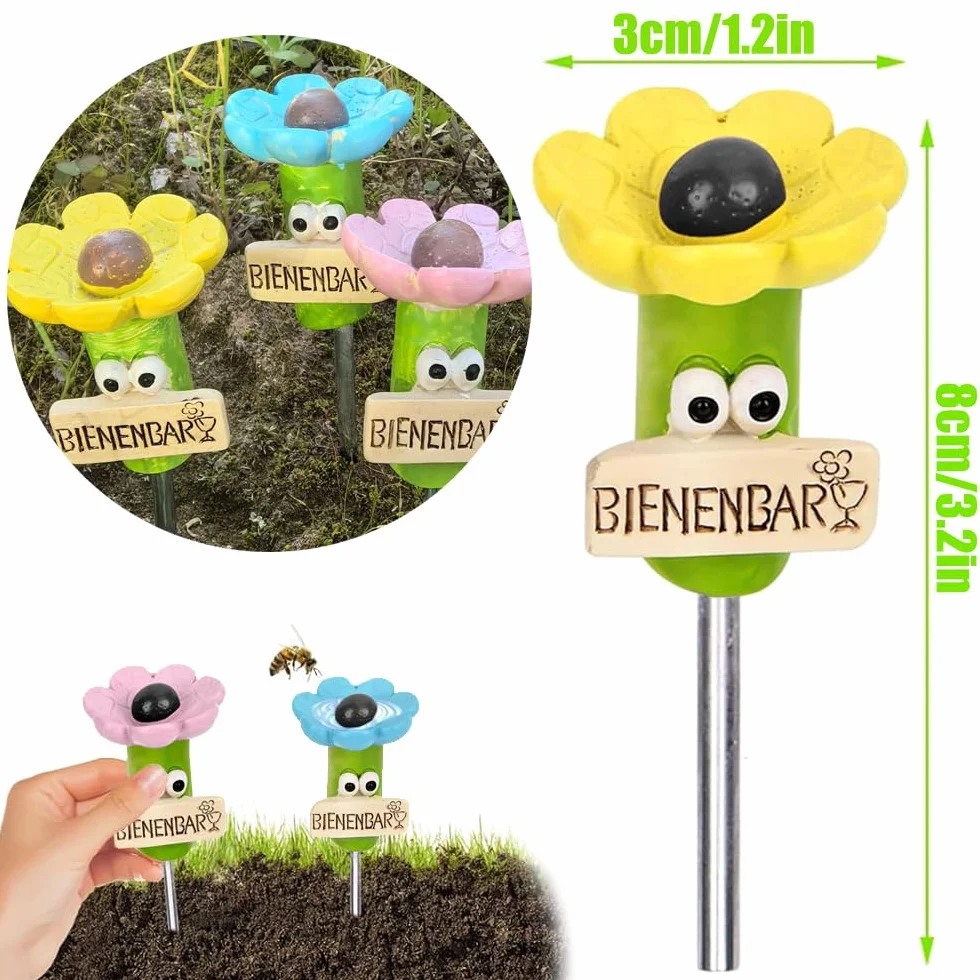 YGCHEN Bebedero para Abejas, Estación de Agua para Insectos en Forma de Flor, Fuente de Mariposas, Accesorios para Macetas
