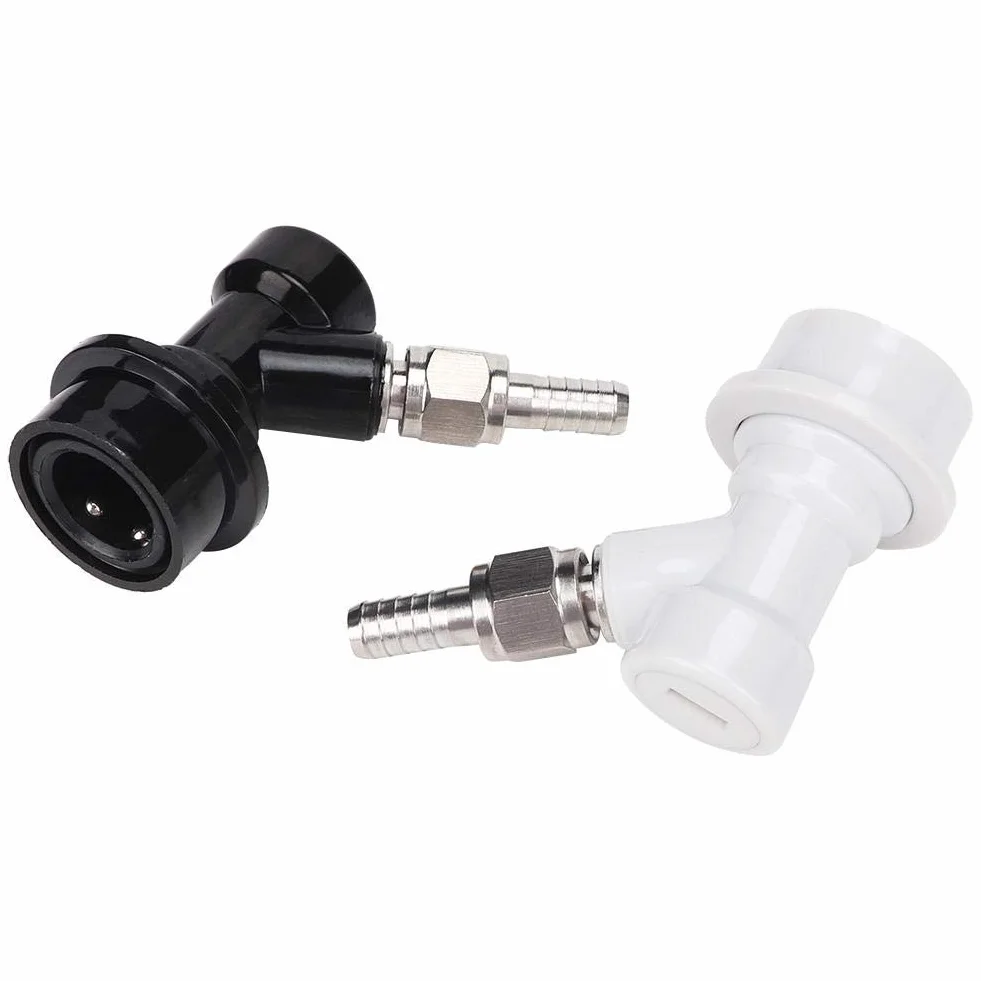 Fditt 4 Piezas de Accesorios de Barril de Bloqueo de Bola roscada con Abrazaderas de Manguera Conector de plástico con Abrazadera de Adaptador