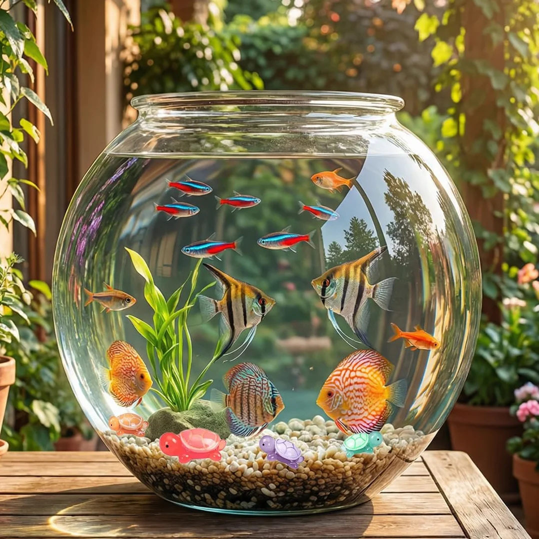 30 adornos en miniatura de tortugas que brillan en la oscuridad, decoraciones de tortugas de resina, adecuadas para jardines, paisajismo y proyectos de bricolaje.