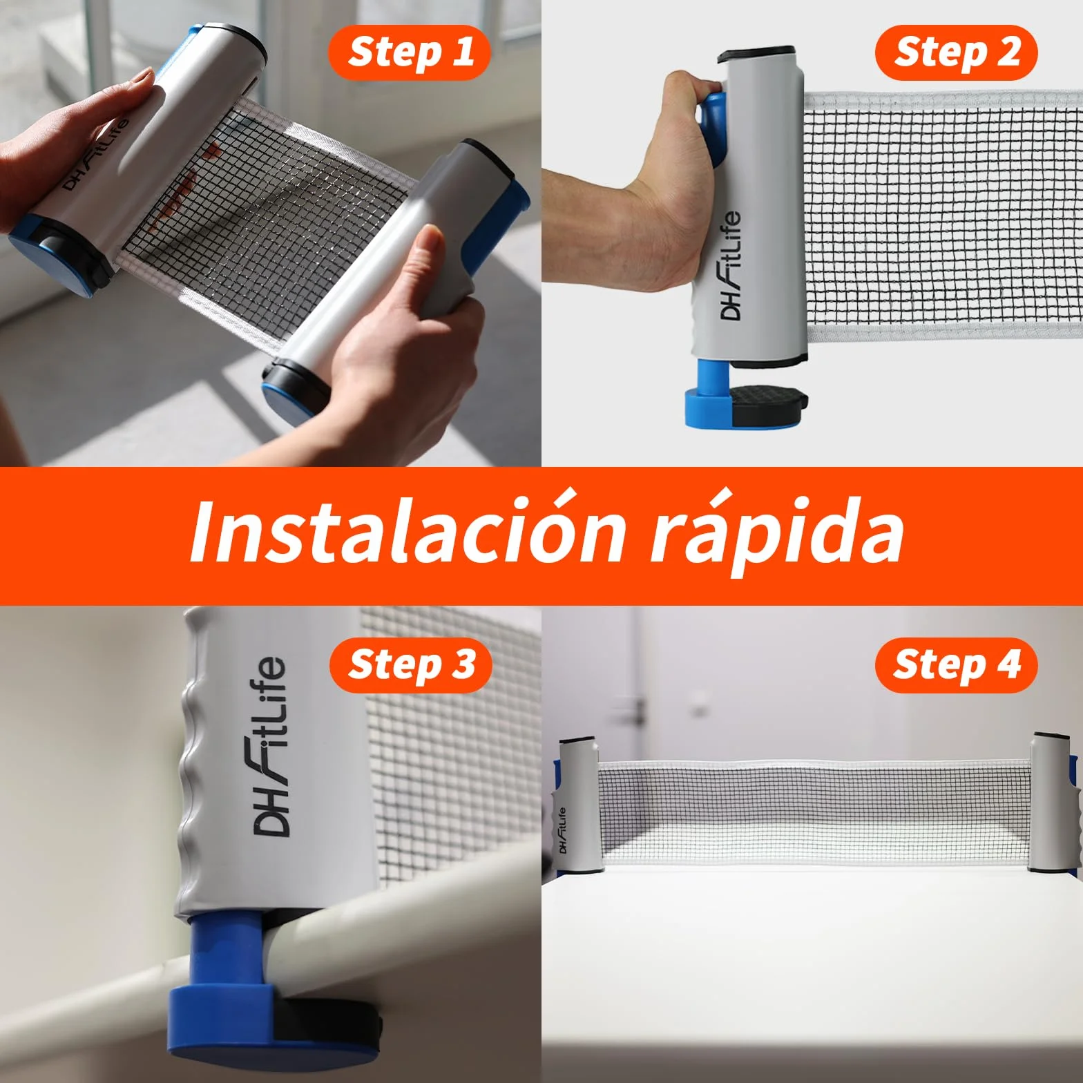 Juego de Raquetas de Ping Pong para 2 Jugadores con Red Móvil Extensible, 3 Pelotas, Bolsa de Almacenamiento