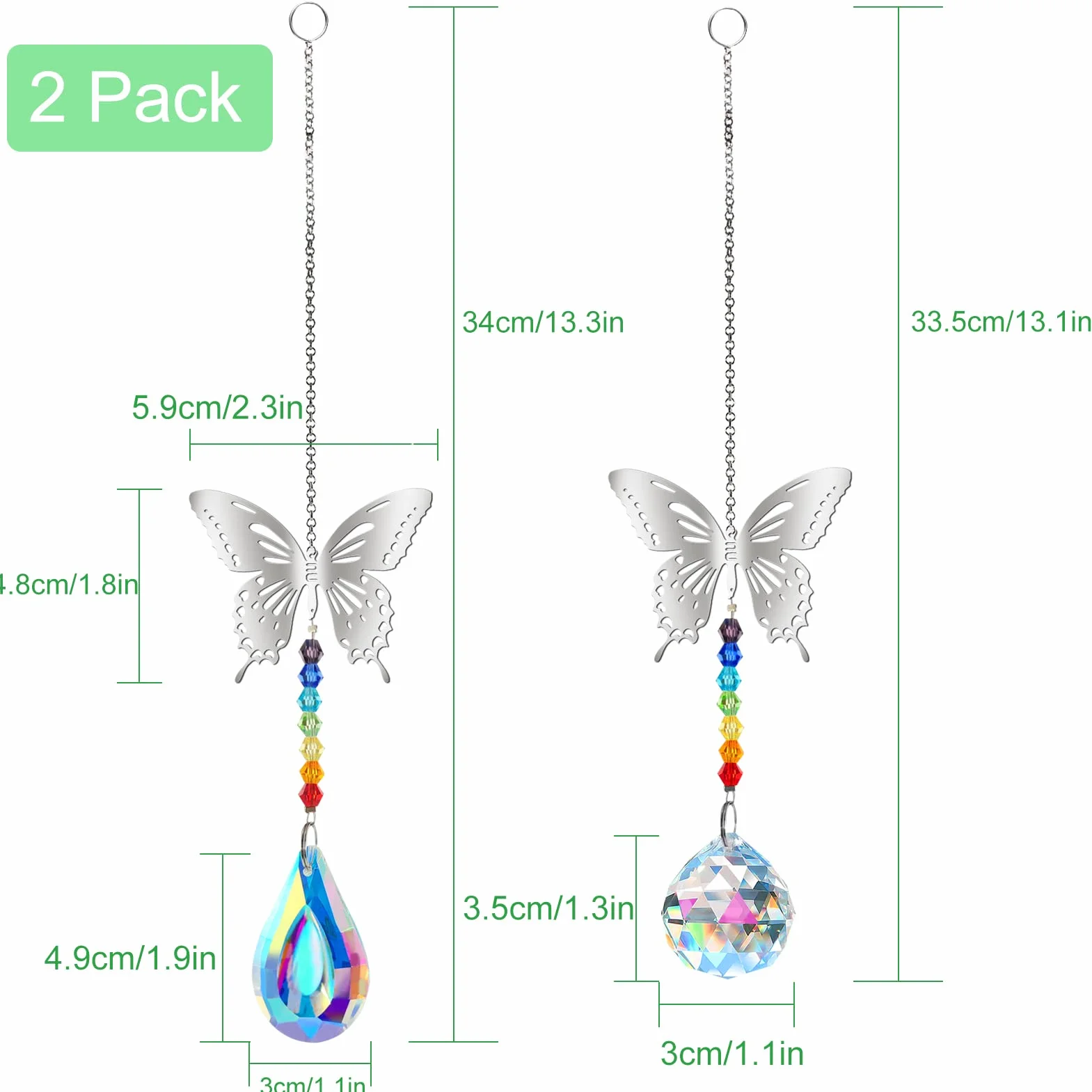 Atrapasol de Cristal Mariposa Colgante, Prisma Arcoíris, Feng Shui Decoración