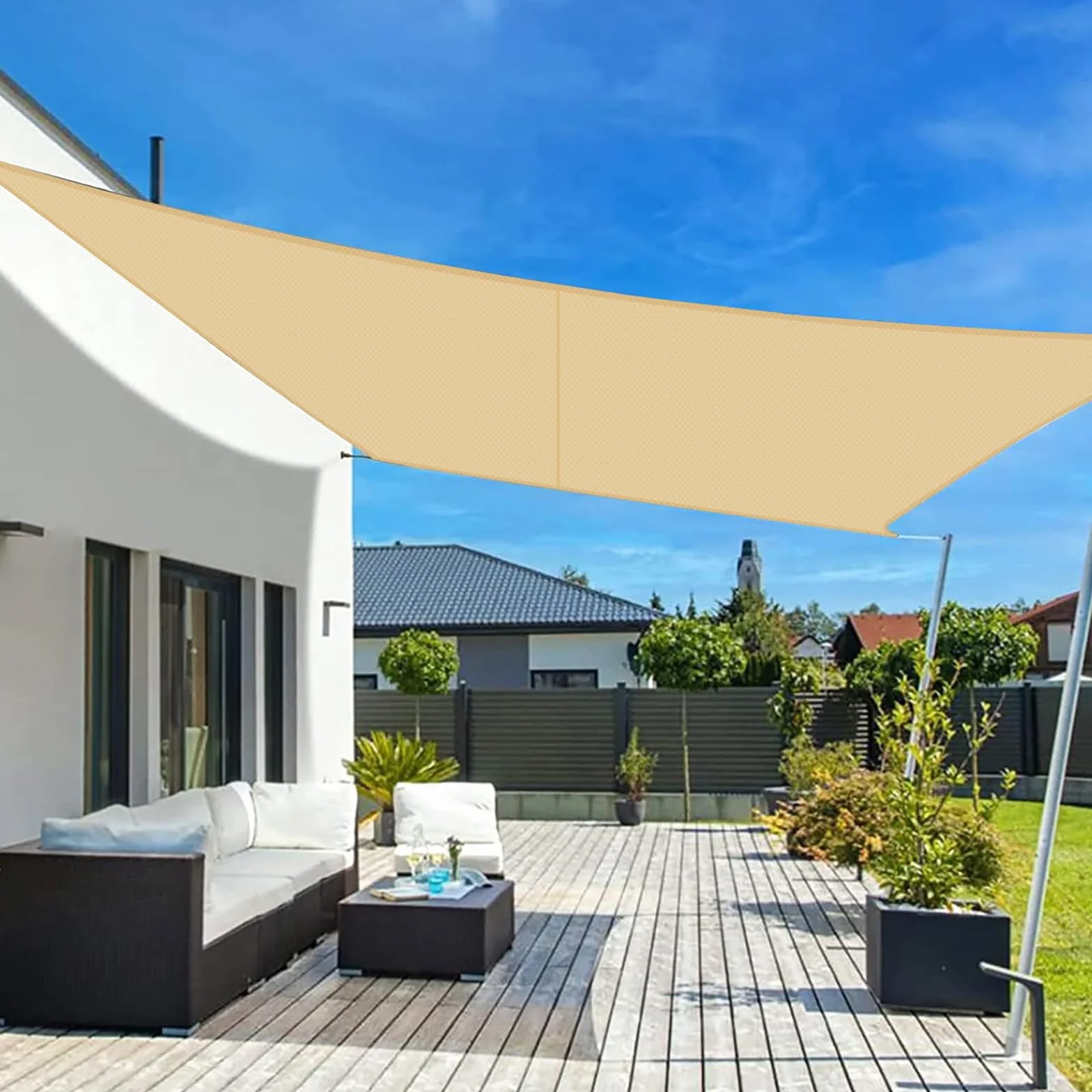 LOVE STORY Toldo Vela de Sombra Impermeable Rectangular 3x4m Protección UV PES Patio Exterior