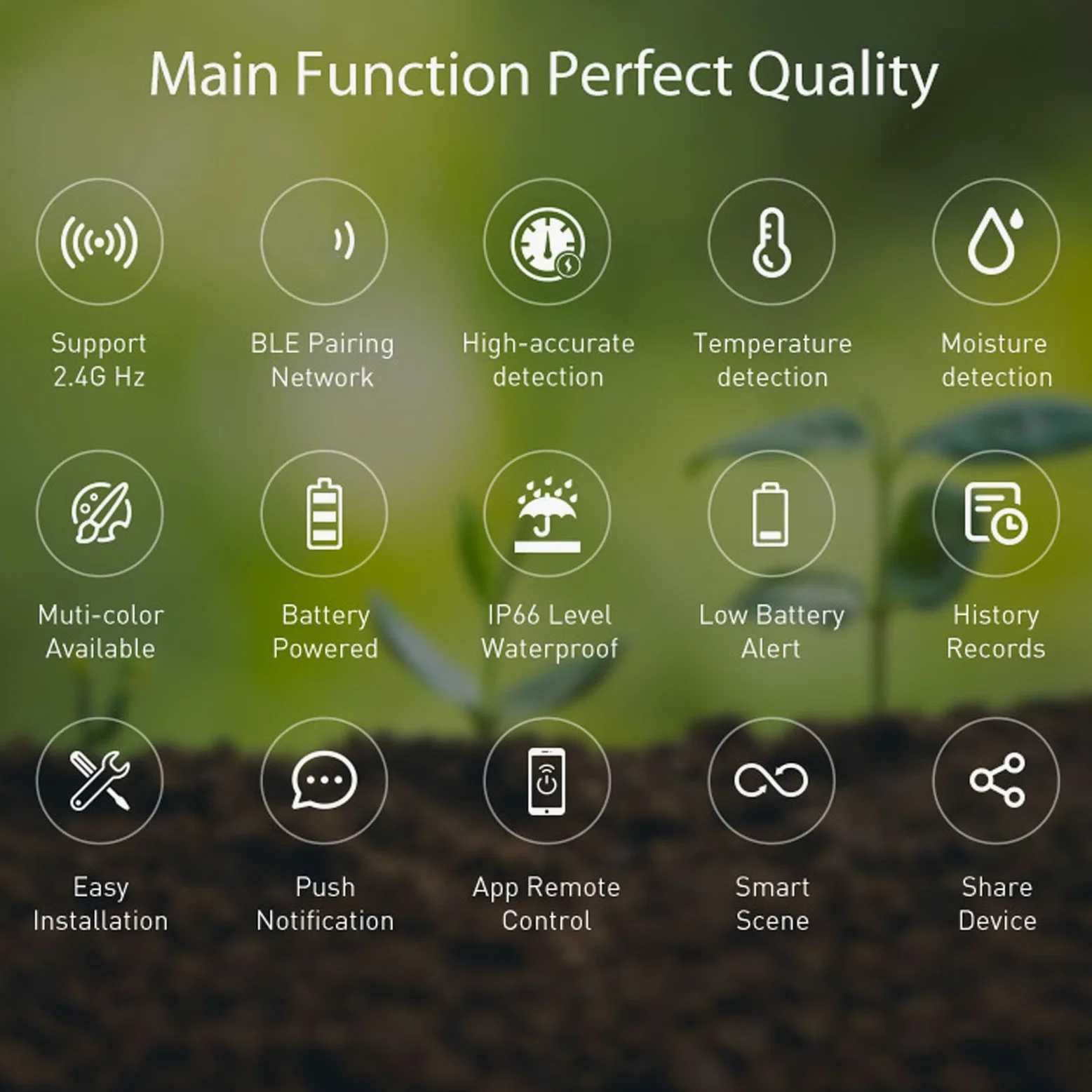 Haofy Sensor de Humedad de Temperatura del Suelo WiFi, Sensor de Humedad de Temperatura de Suelo Inteligente, Sensor de Suelo Inteligente WiFi, Monitoreo en Tiempo Real para Plantas,